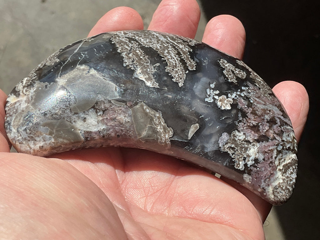 144g “Volcano Agate” Crescent Moon 1B