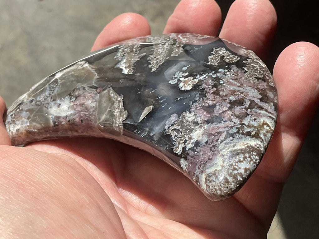 144g “Volcano Agate” Crescent Moon 1B