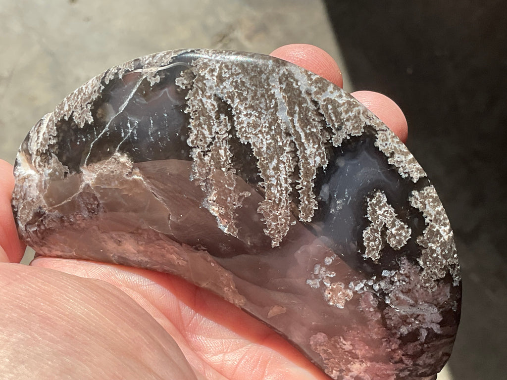 144g “Volcano Agate” Crescent Moon 1B