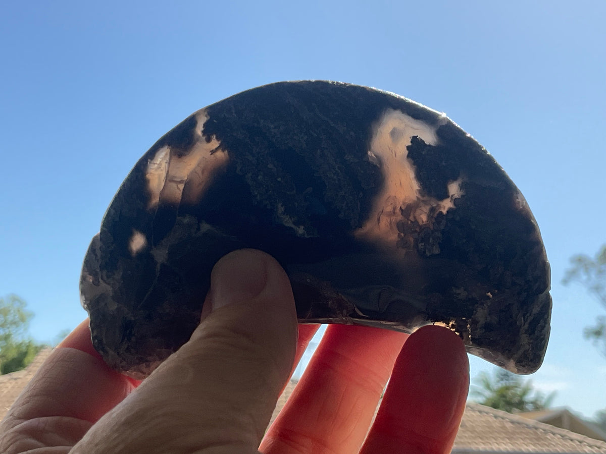 144g “Volcano Agate” Crescent Moon 1B