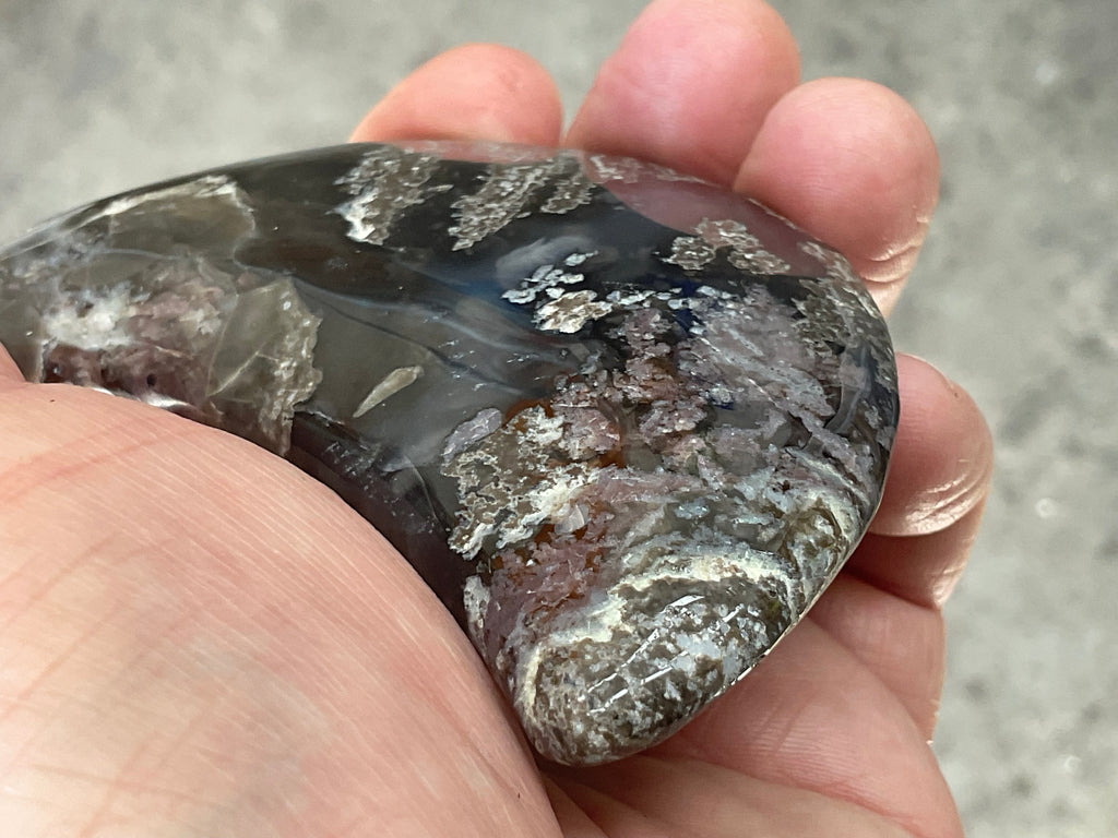 144g “Volcano Agate” Crescent Moon 1B