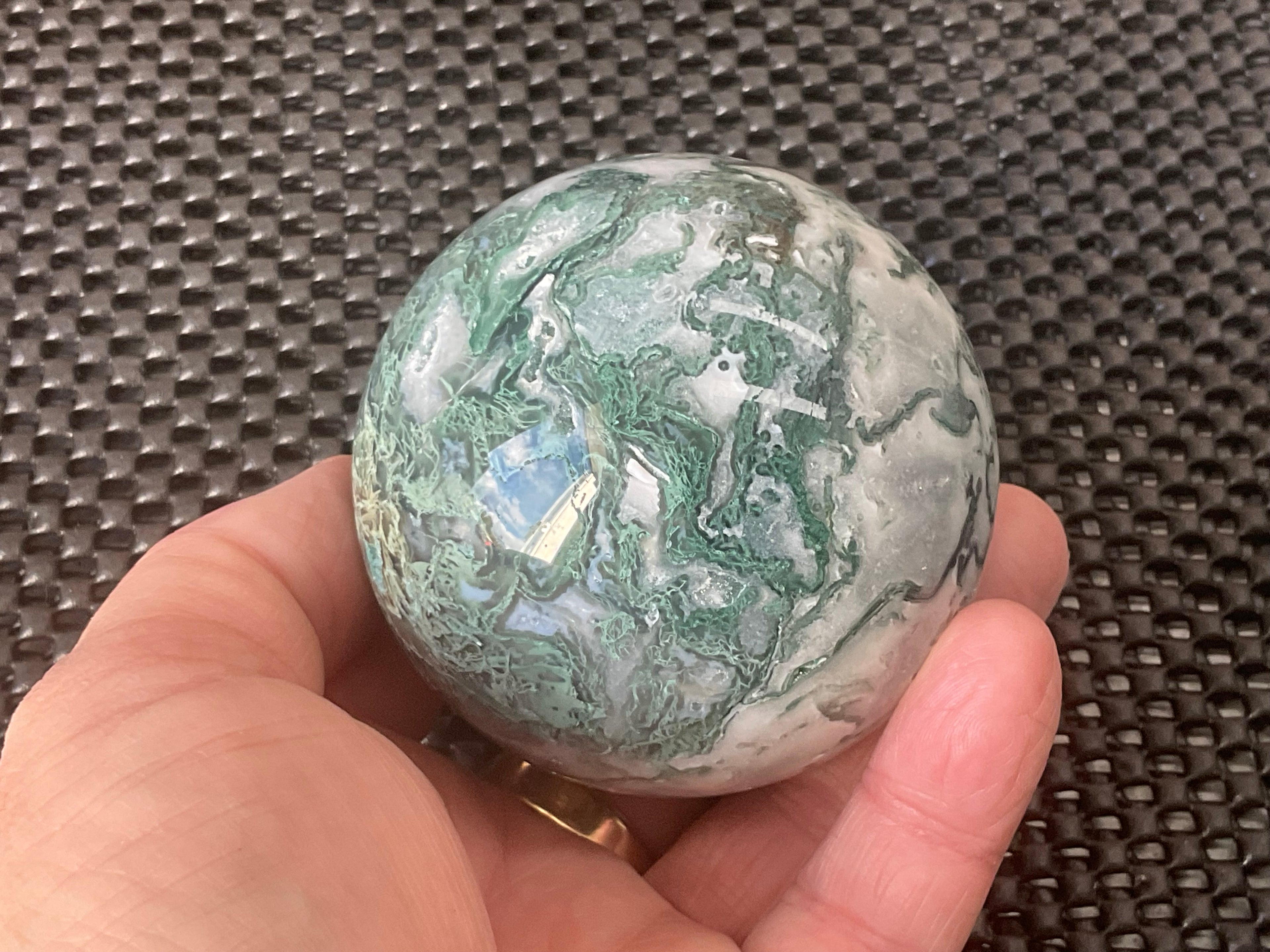437g Moss Agate Sphere 3C