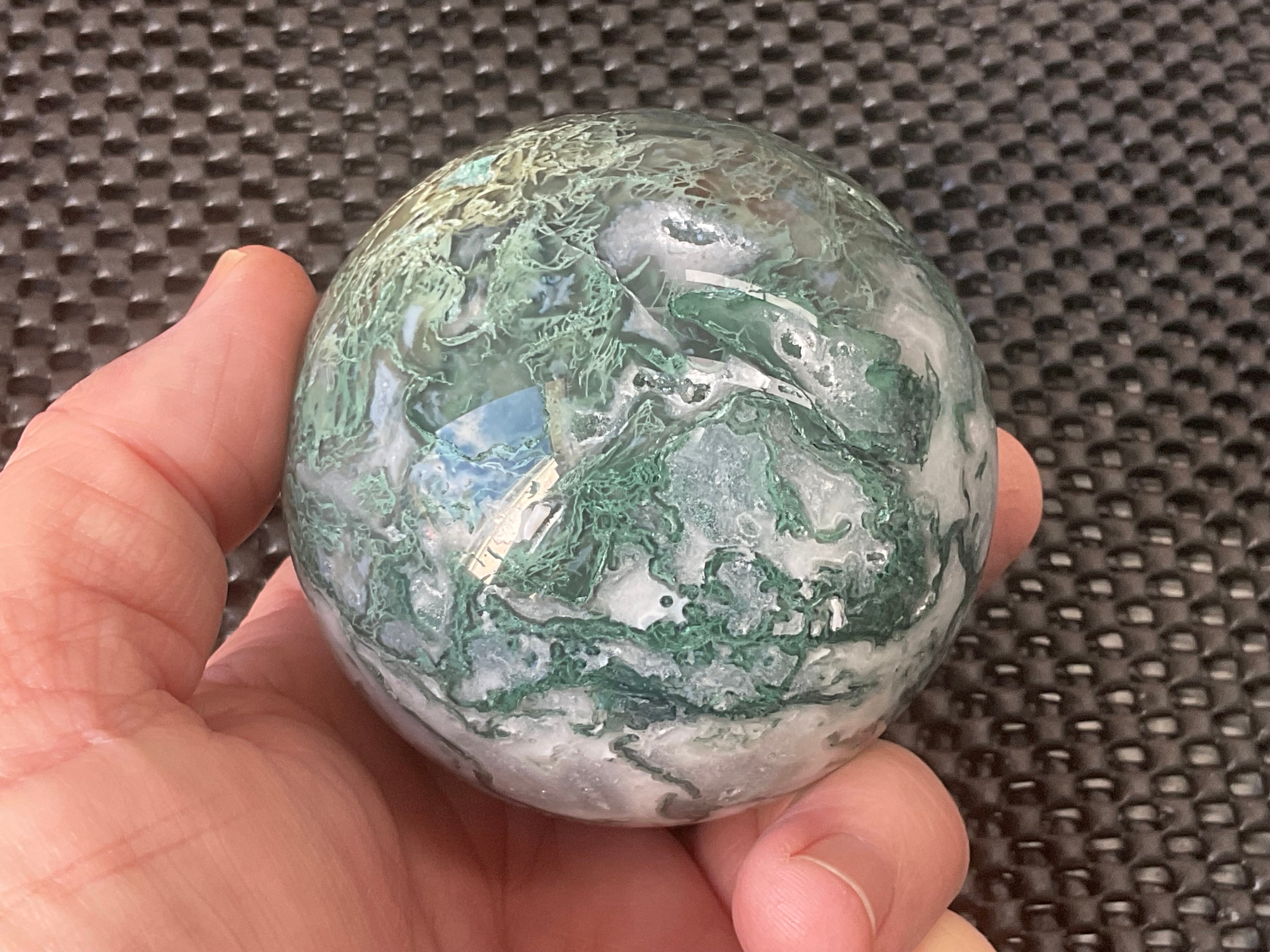 437g Moss Agate Sphere 3C