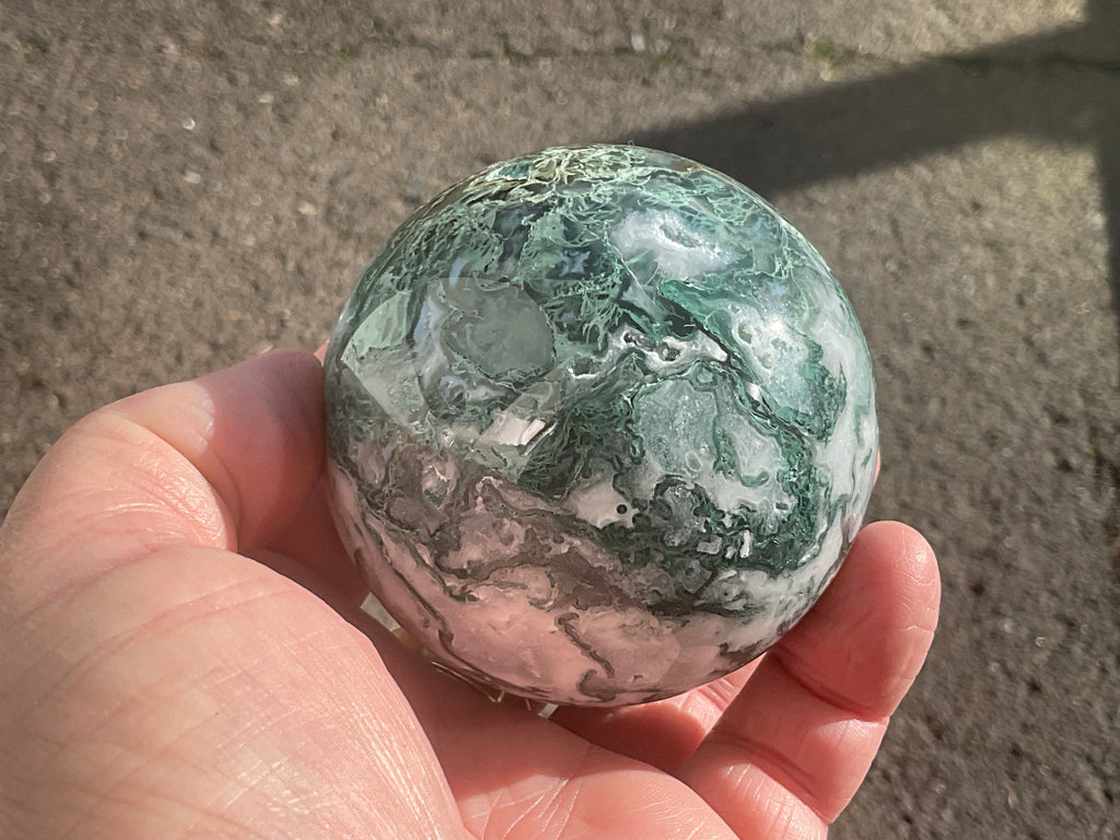 437g Moss Agate Sphere 3C