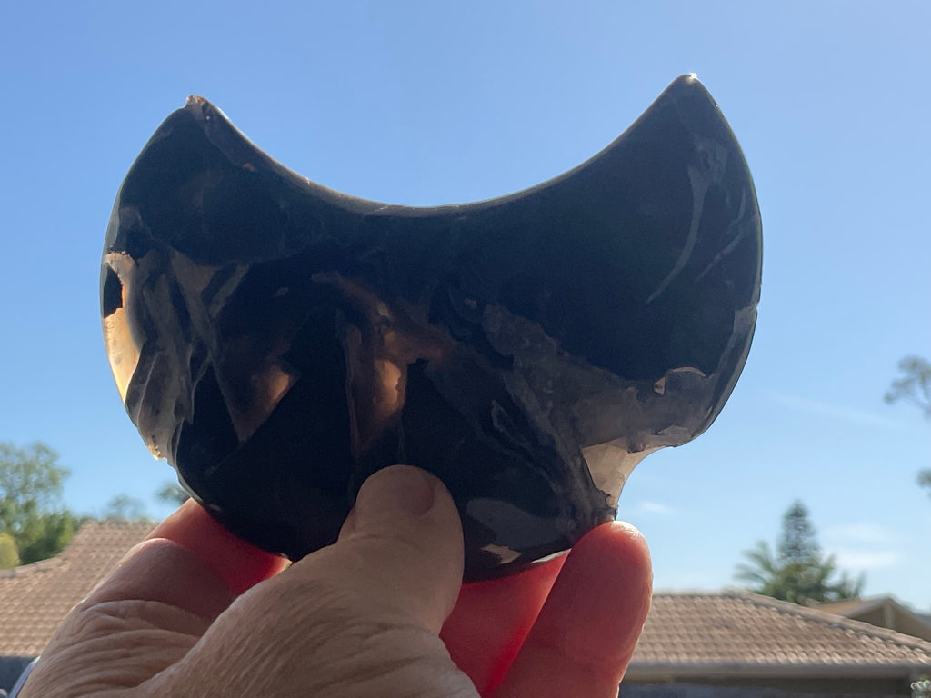 238g “Volcano Agate” Crescent Moon 2A