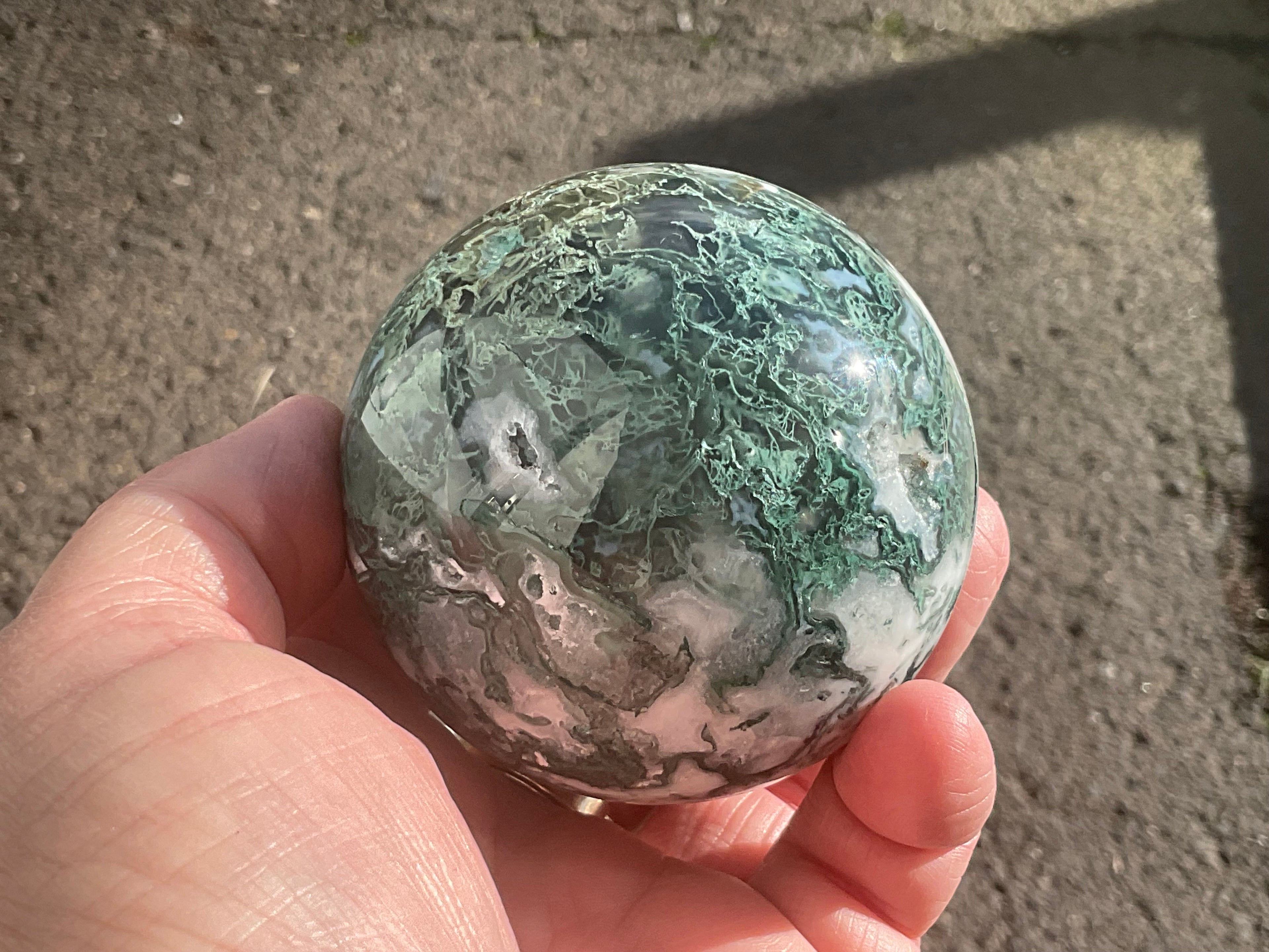 437g Moss Agate Sphere 3C