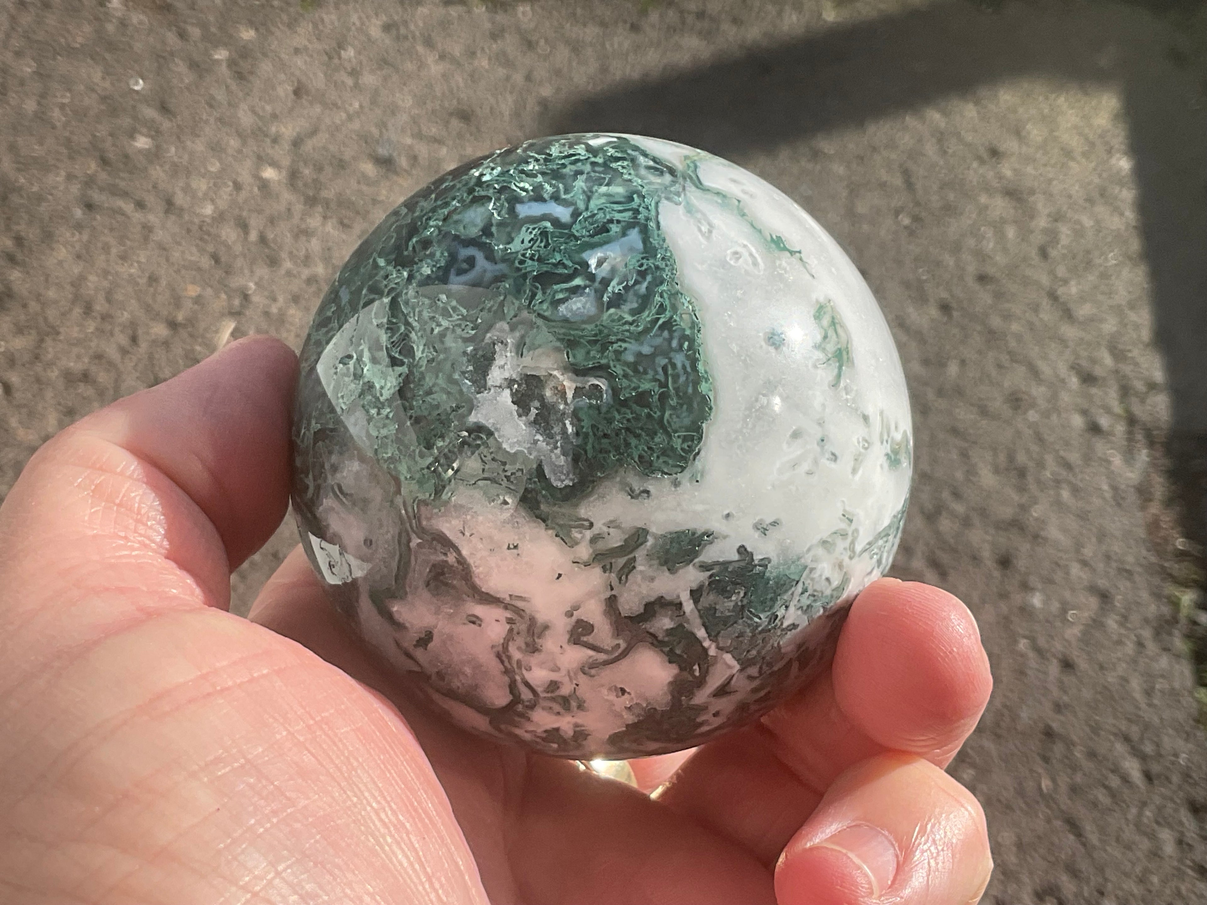 437g Moss Agate Sphere 3C