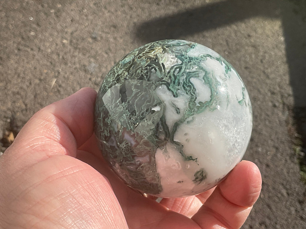 437g Moss Agate Sphere 3C