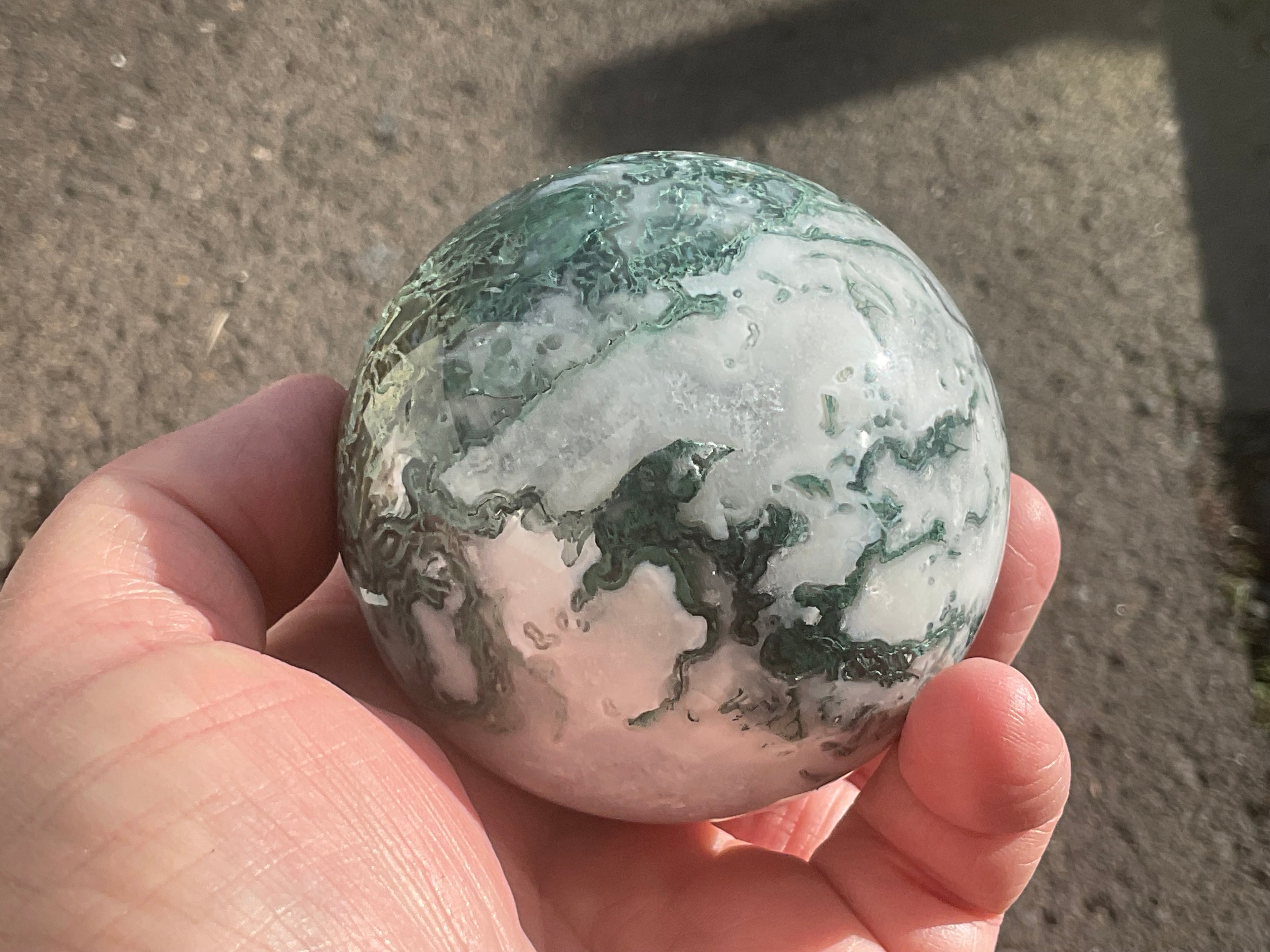 437g Moss Agate Sphere 3C