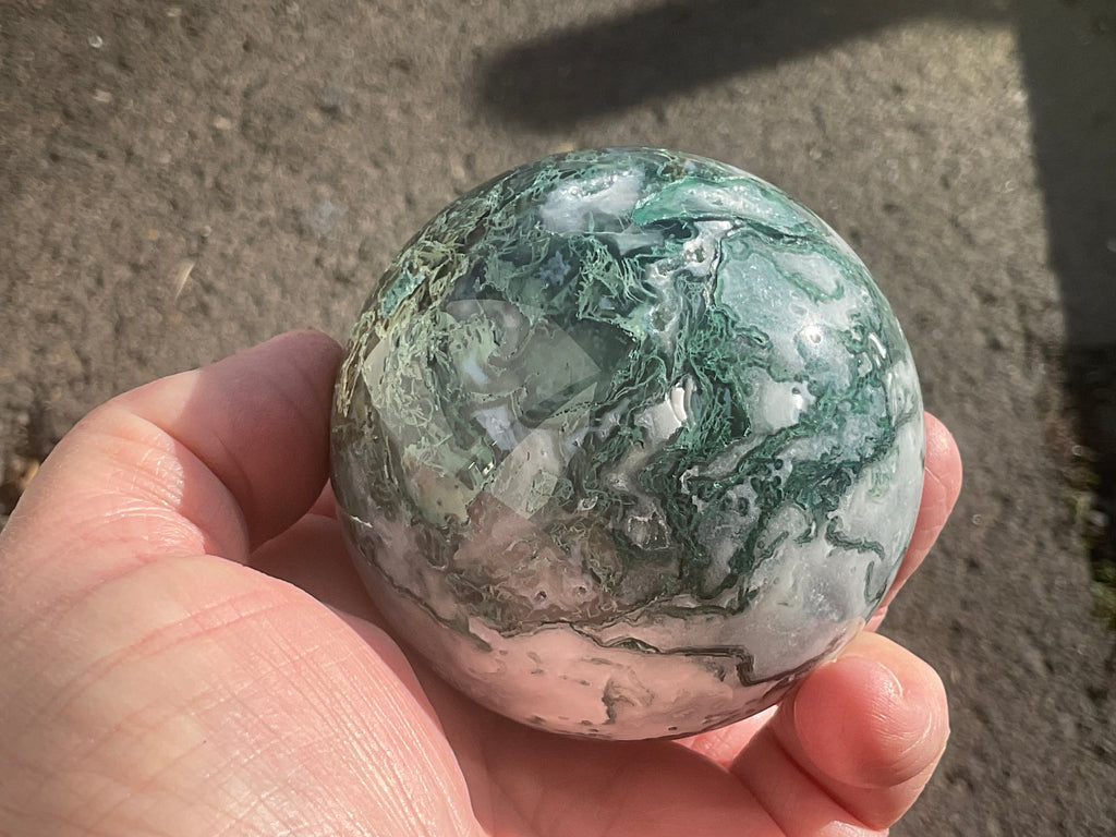 437g Moss Agate Sphere 3C