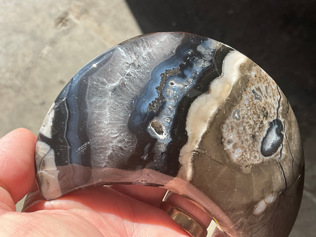 248g “Volcano Agate” Crescent Moon 2B