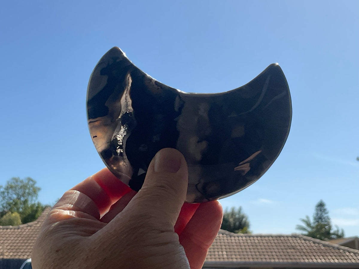 248g “Volcano Agate” Crescent Moon 2B