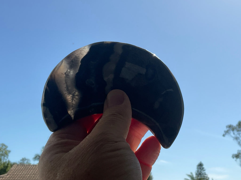 248g “Volcano Agate” Crescent Moon 2B