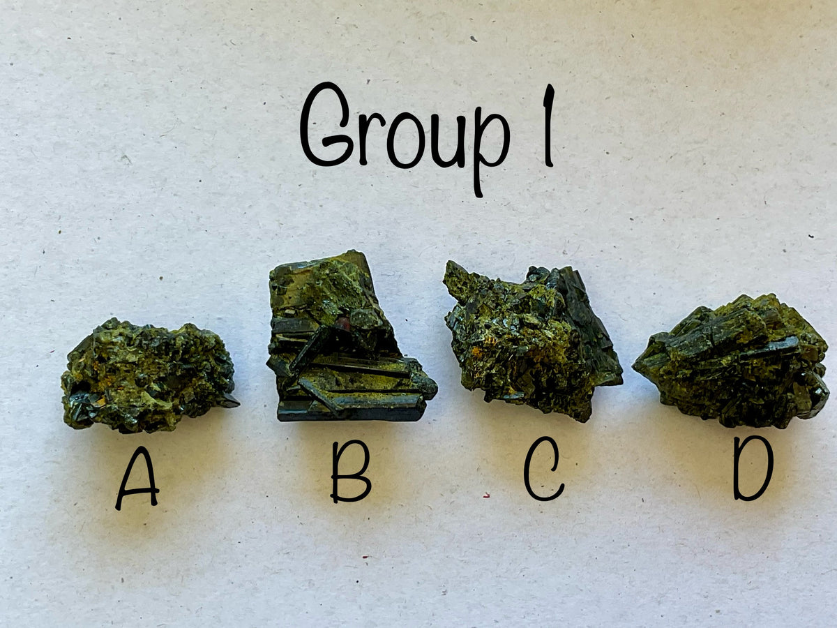 26g Dark Epidote Cluster 1A