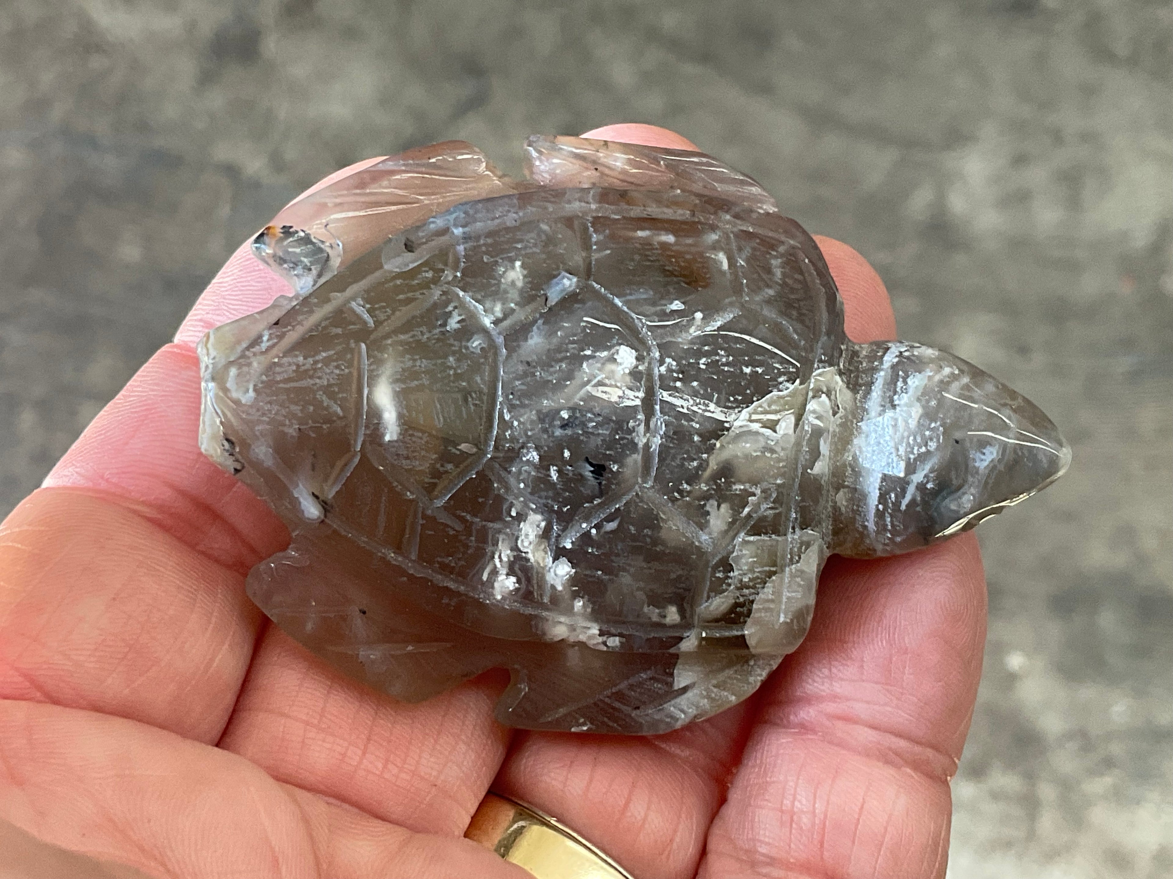 62g Carved Quartz Turtle 1A