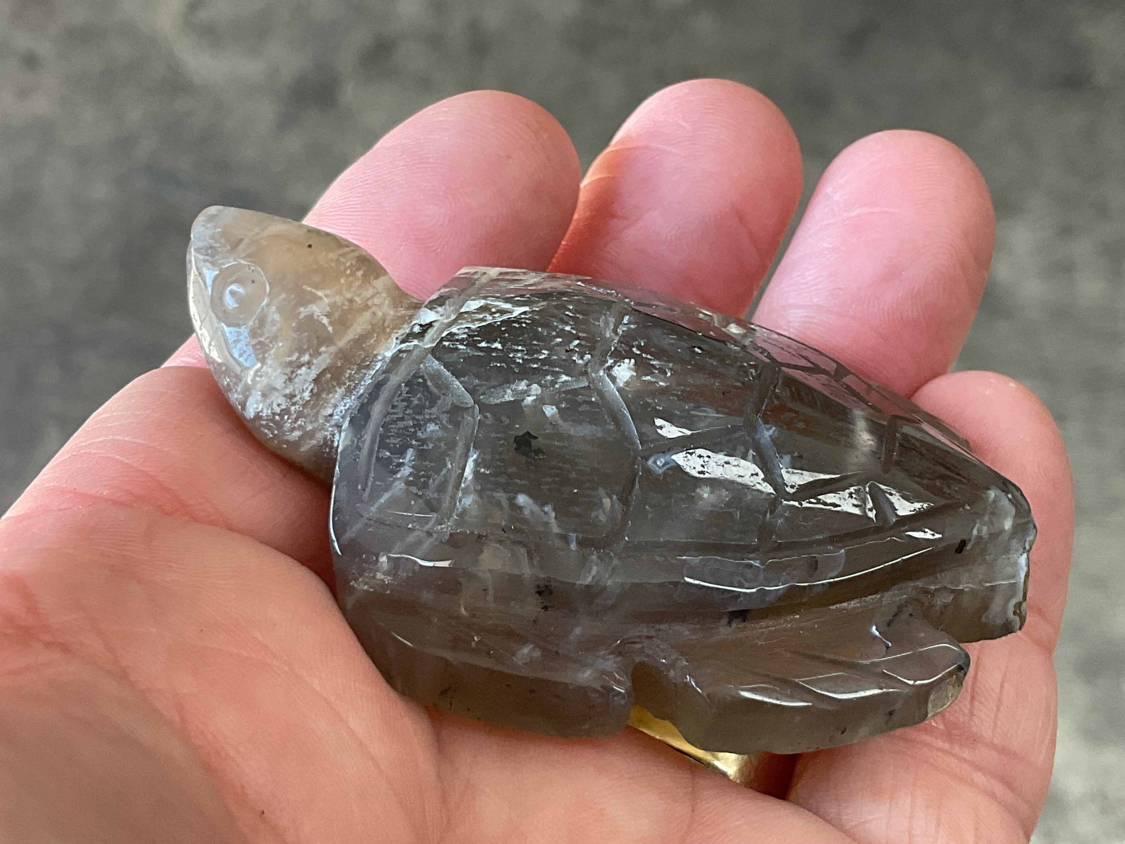 62g Carved Quartz Turtle 1A