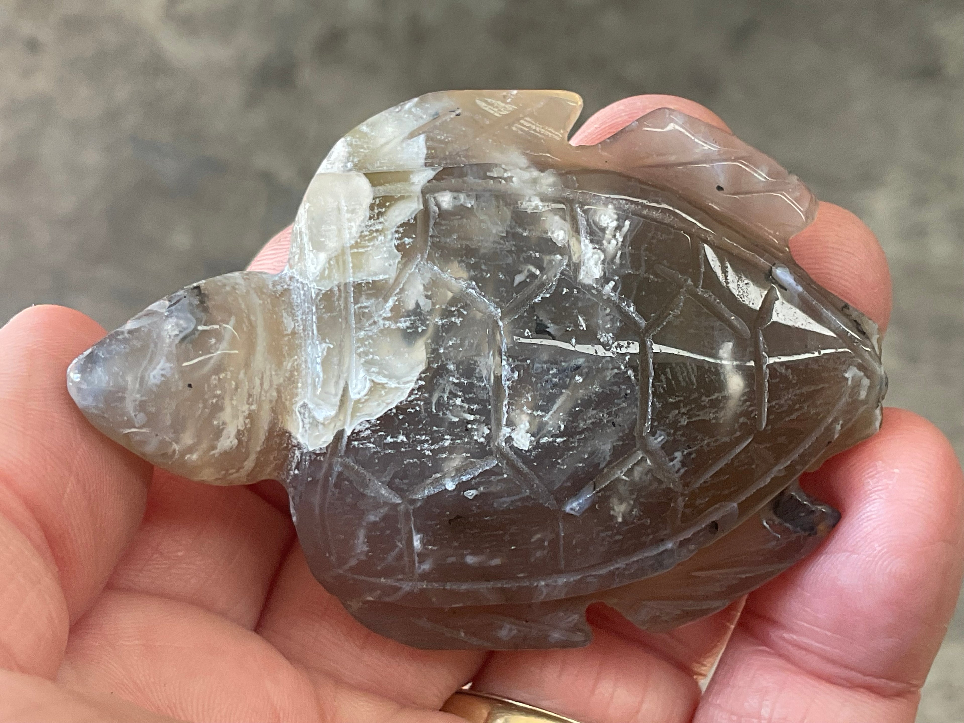 62g Carved Quartz Turtle 1A