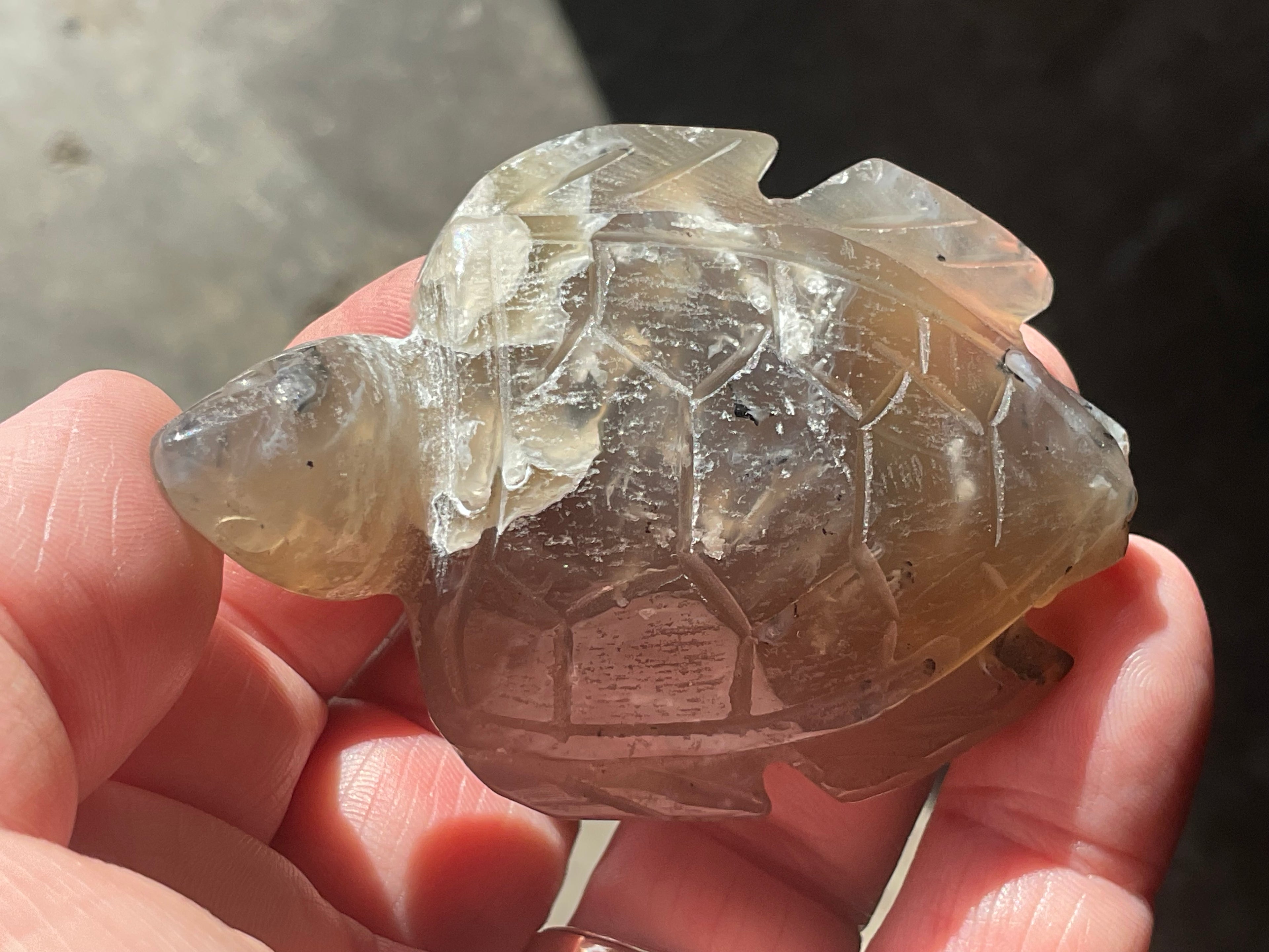 62g Carved Quartz Turtle 1A