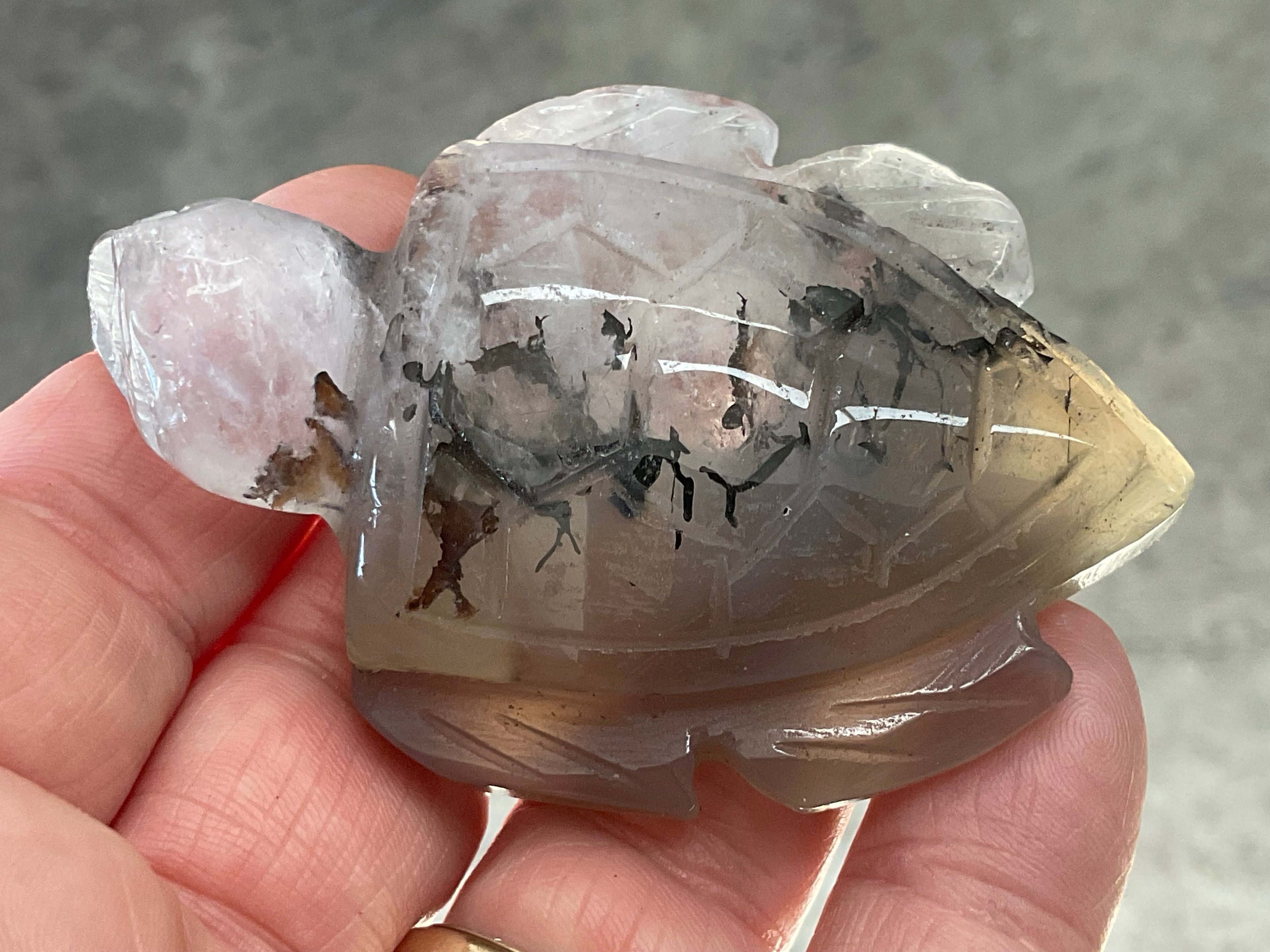 64g Quartz Carved Turtle 1B