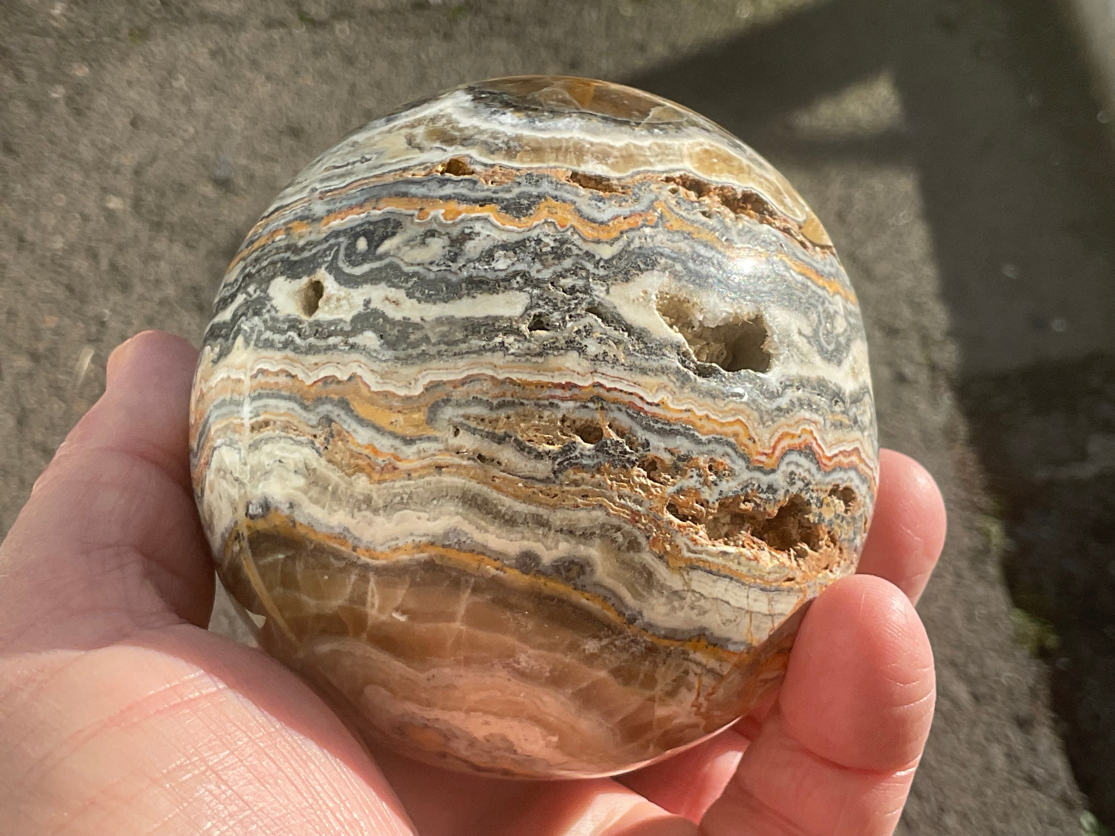 616g Banded Calcite Sphere