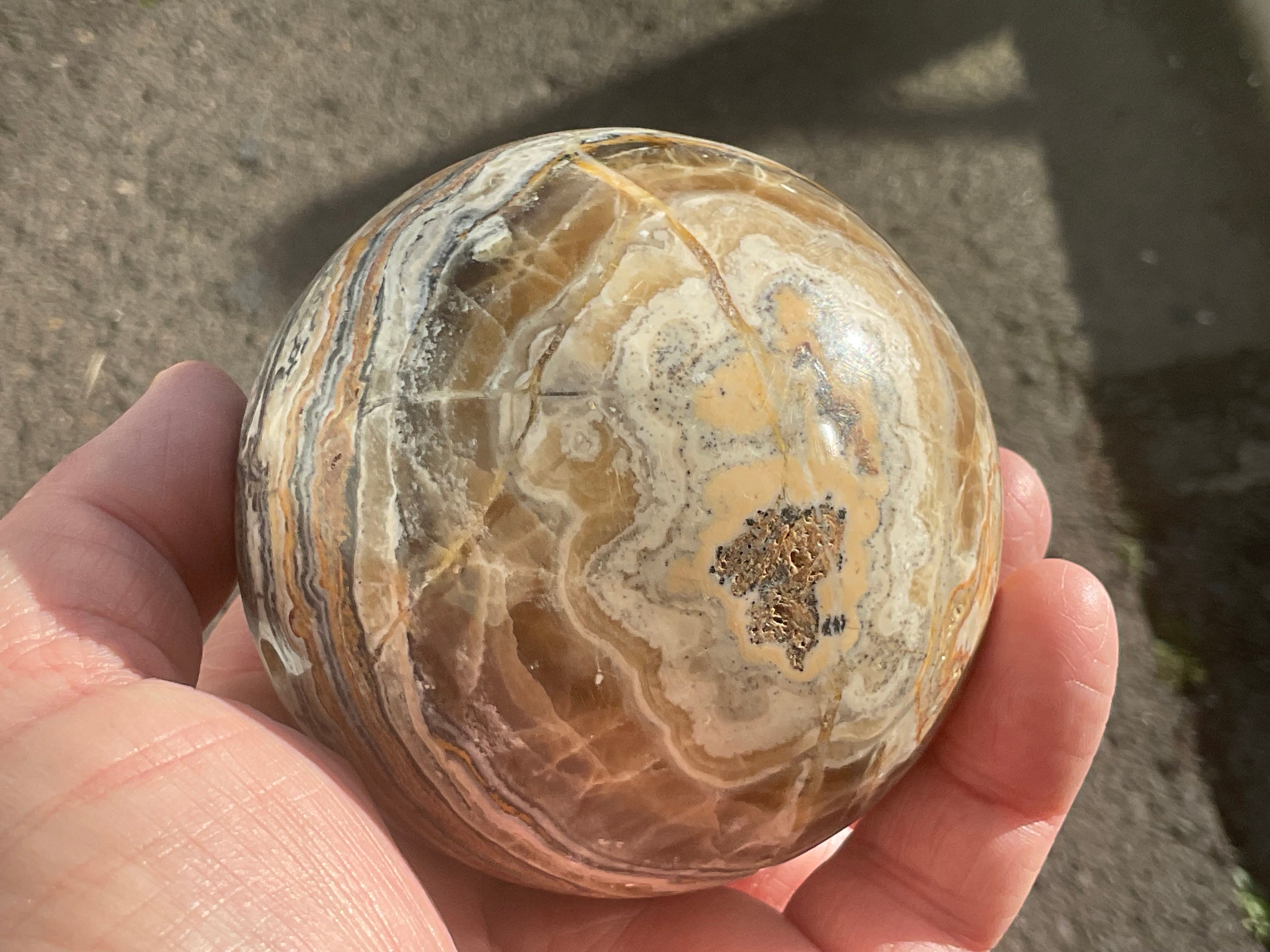 616g Banded Calcite Sphere