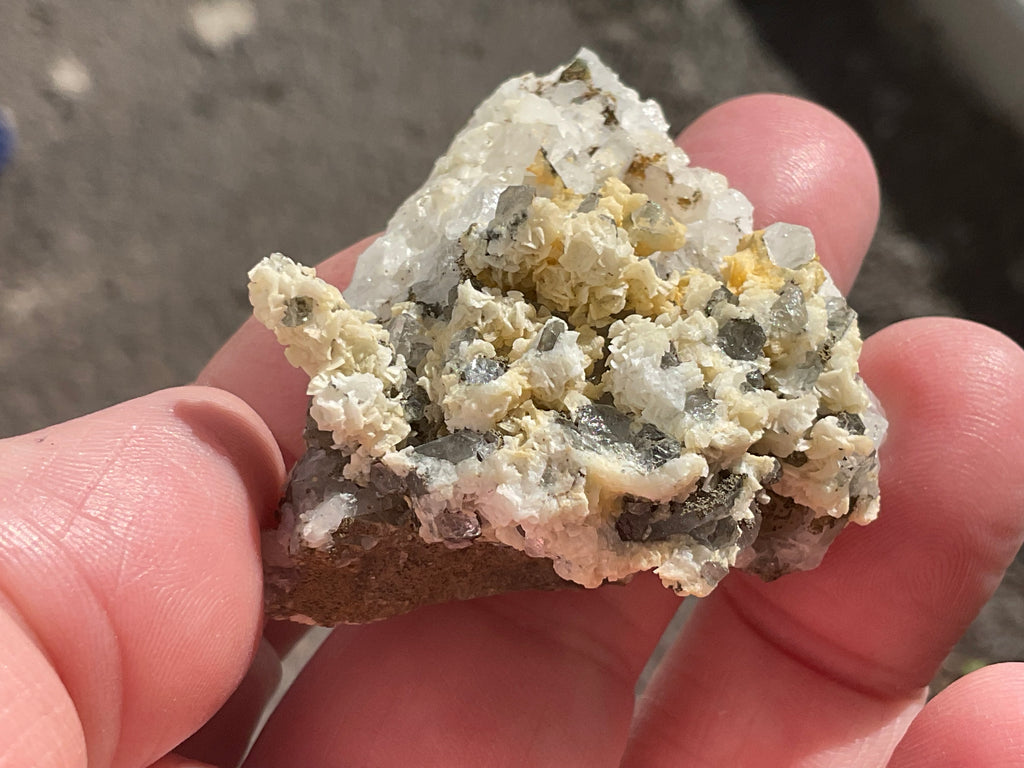 34g Quartz with Secondary Bladed Calacite Overgrowth Specimen