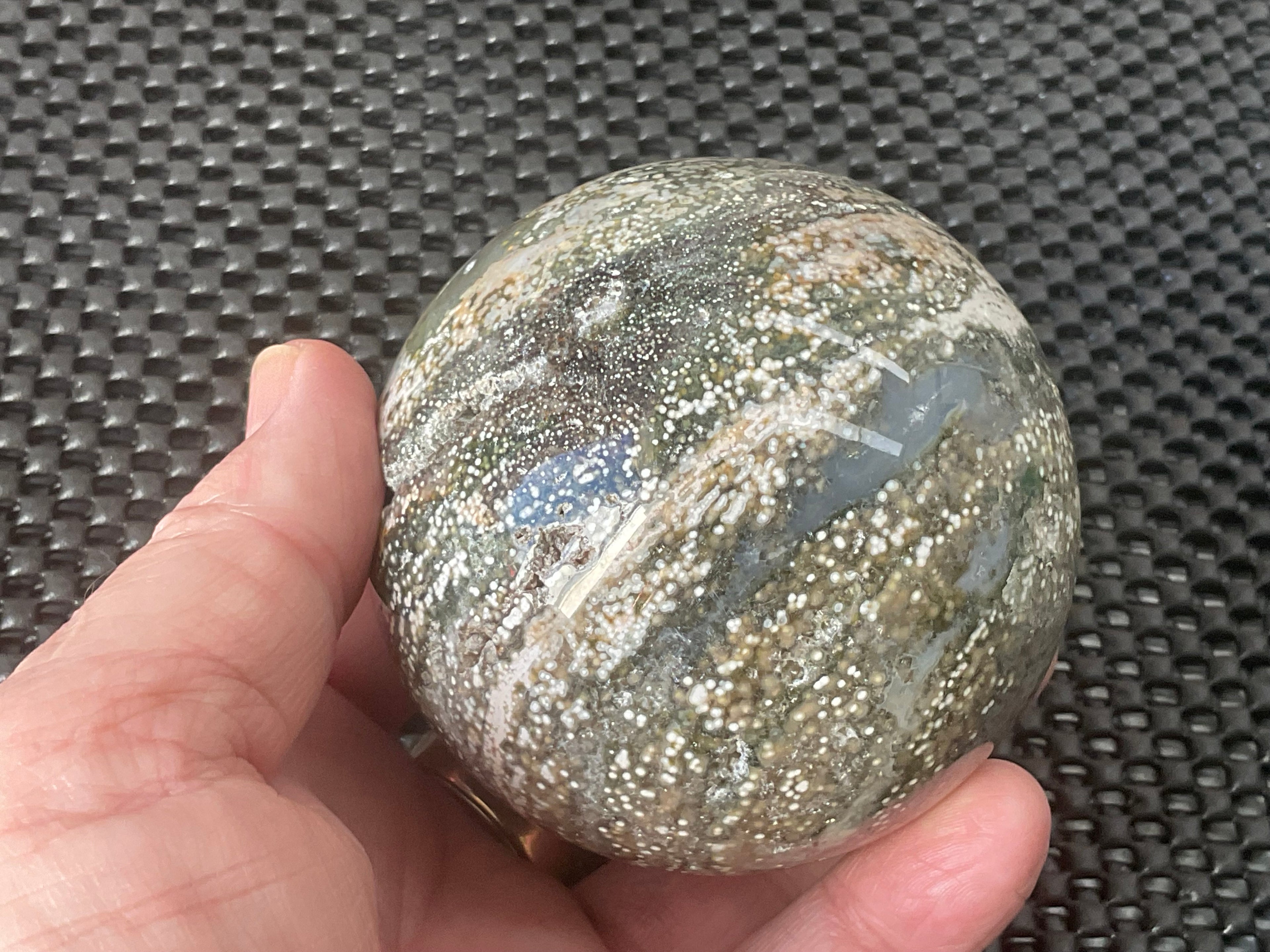 536g Extreme Orbicular Ocean Jasper Sphere 2C