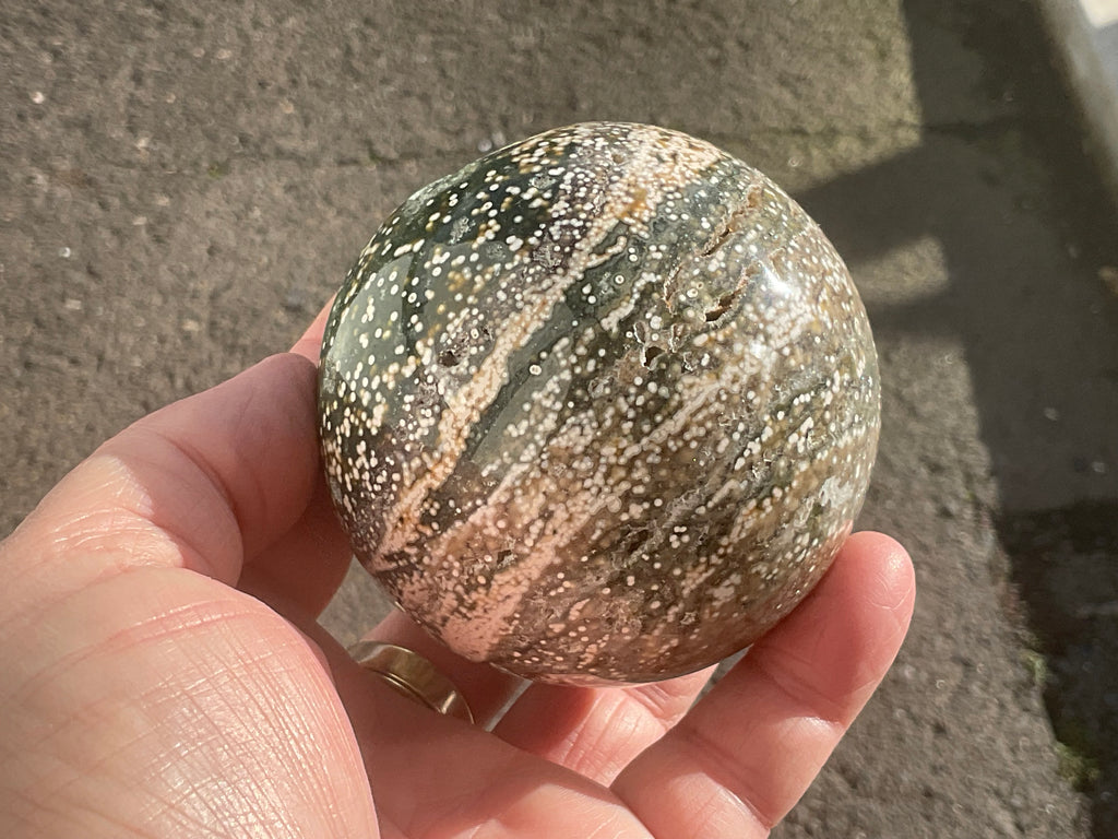 536g Extreme Orbicular Ocean Jasper Sphere 2C