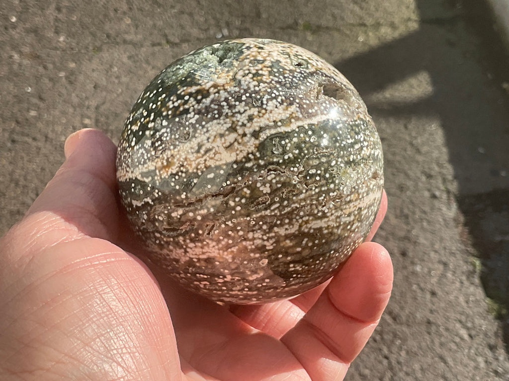 536g Extreme Orbicular Ocean Jasper Sphere 2C