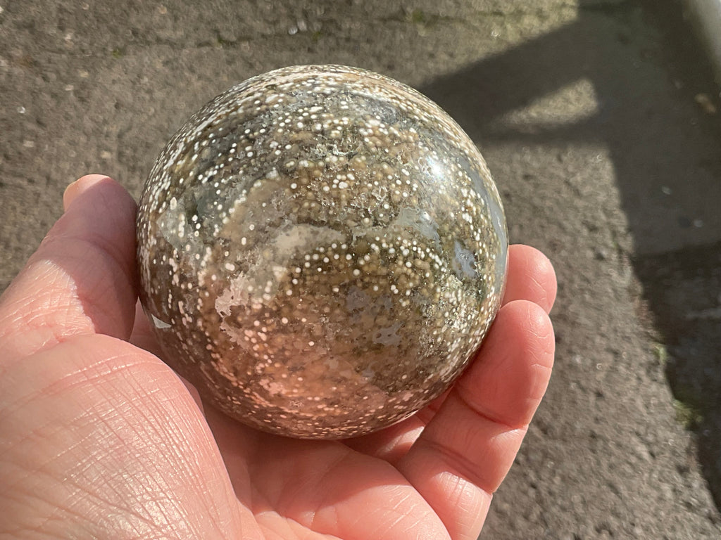536g Extreme Orbicular Ocean Jasper Sphere 2C