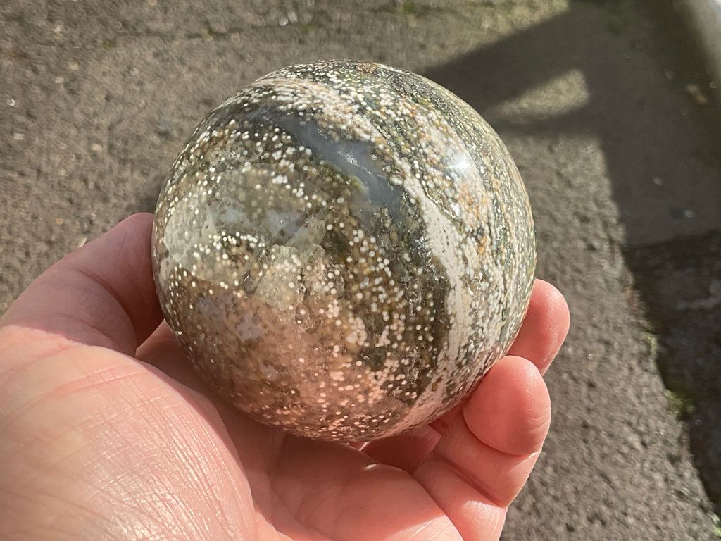 536g Extreme Orbicular Ocean Jasper Sphere 2C