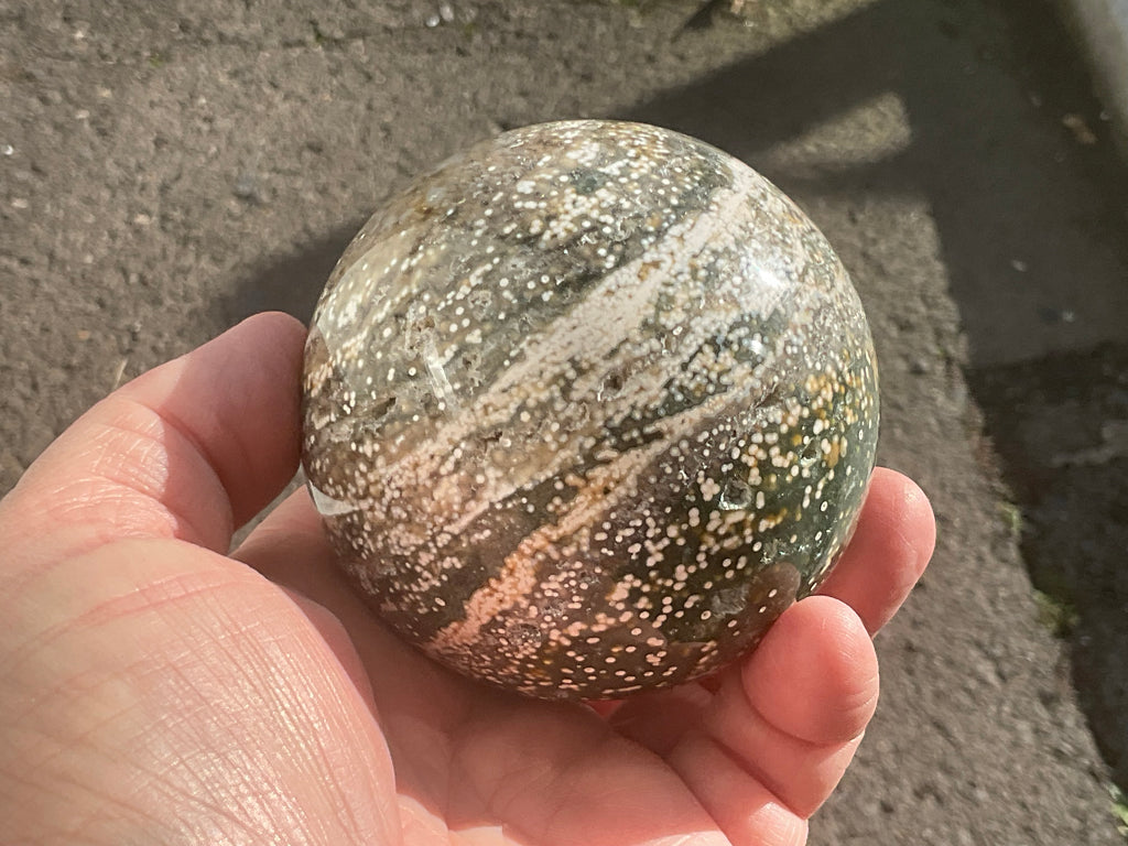 536g Extreme Orbicular Ocean Jasper Sphere 2C