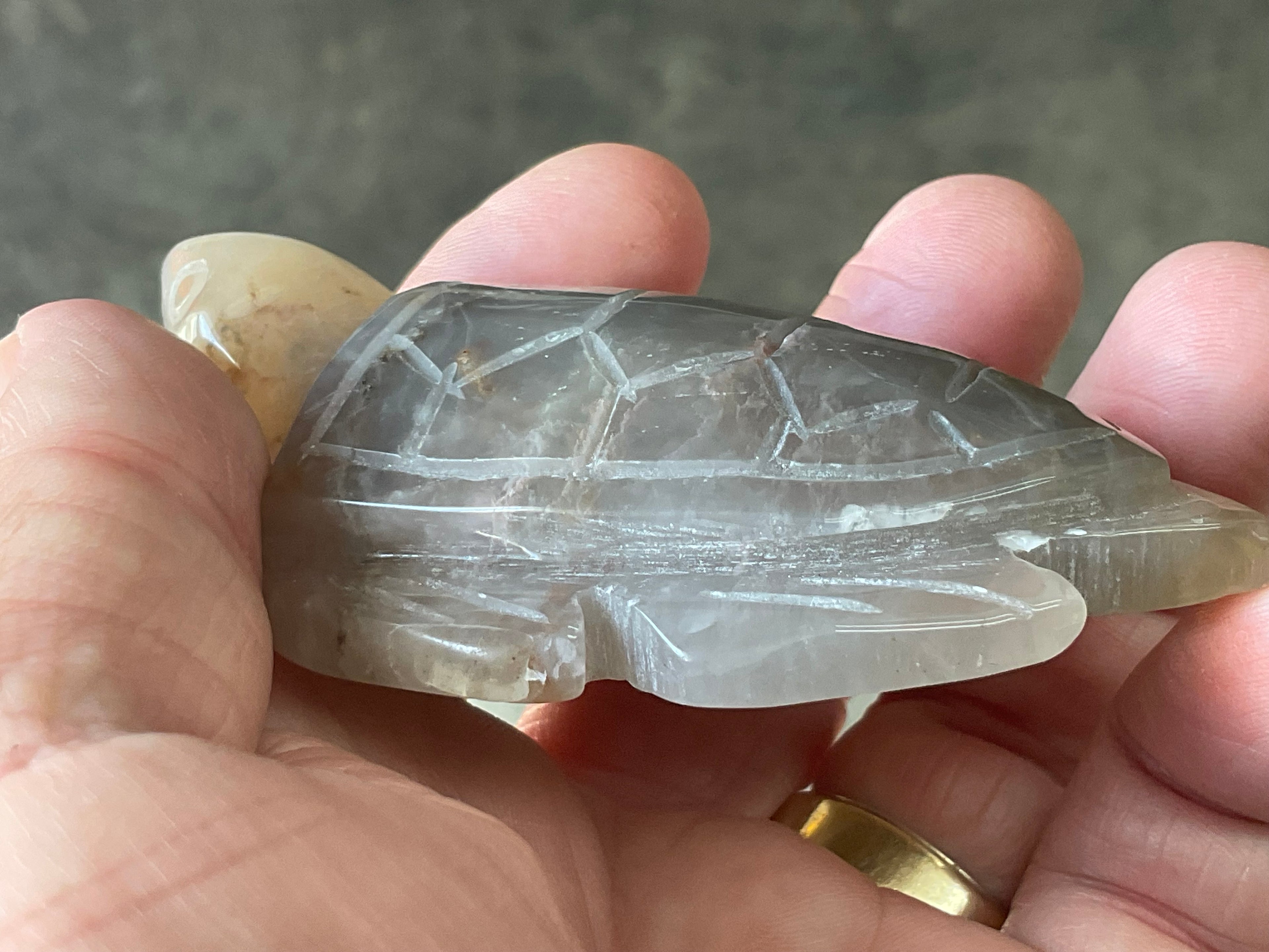 94g Carved Quartz Turtle 2B