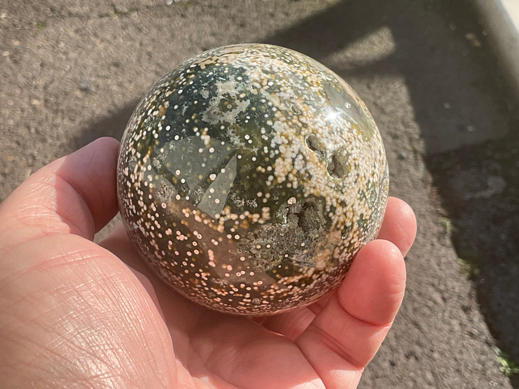 536g Extreme Orbicular Ocean Jasper Sphere 2C