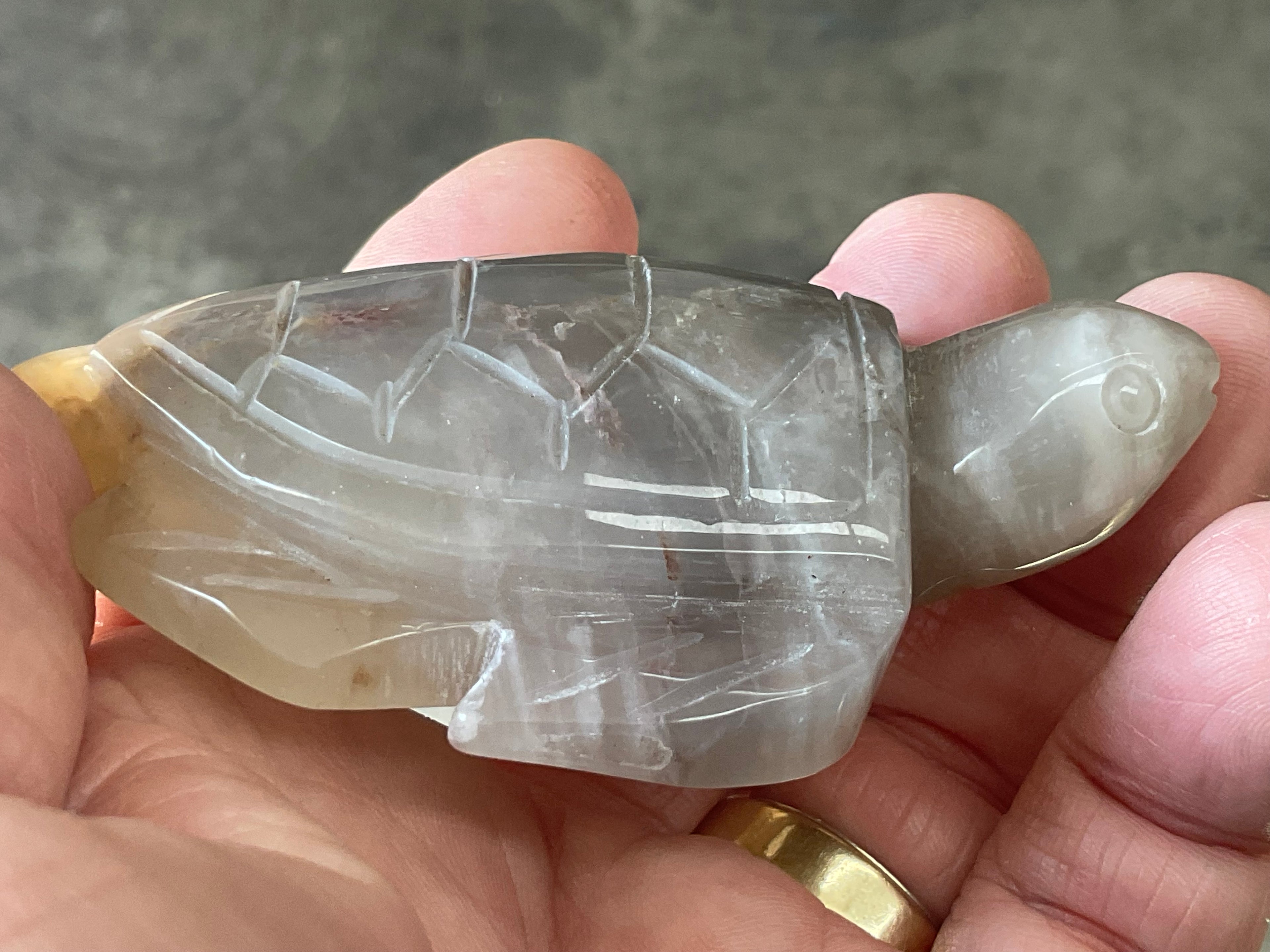 94g Carved Quartz Turtle 2B