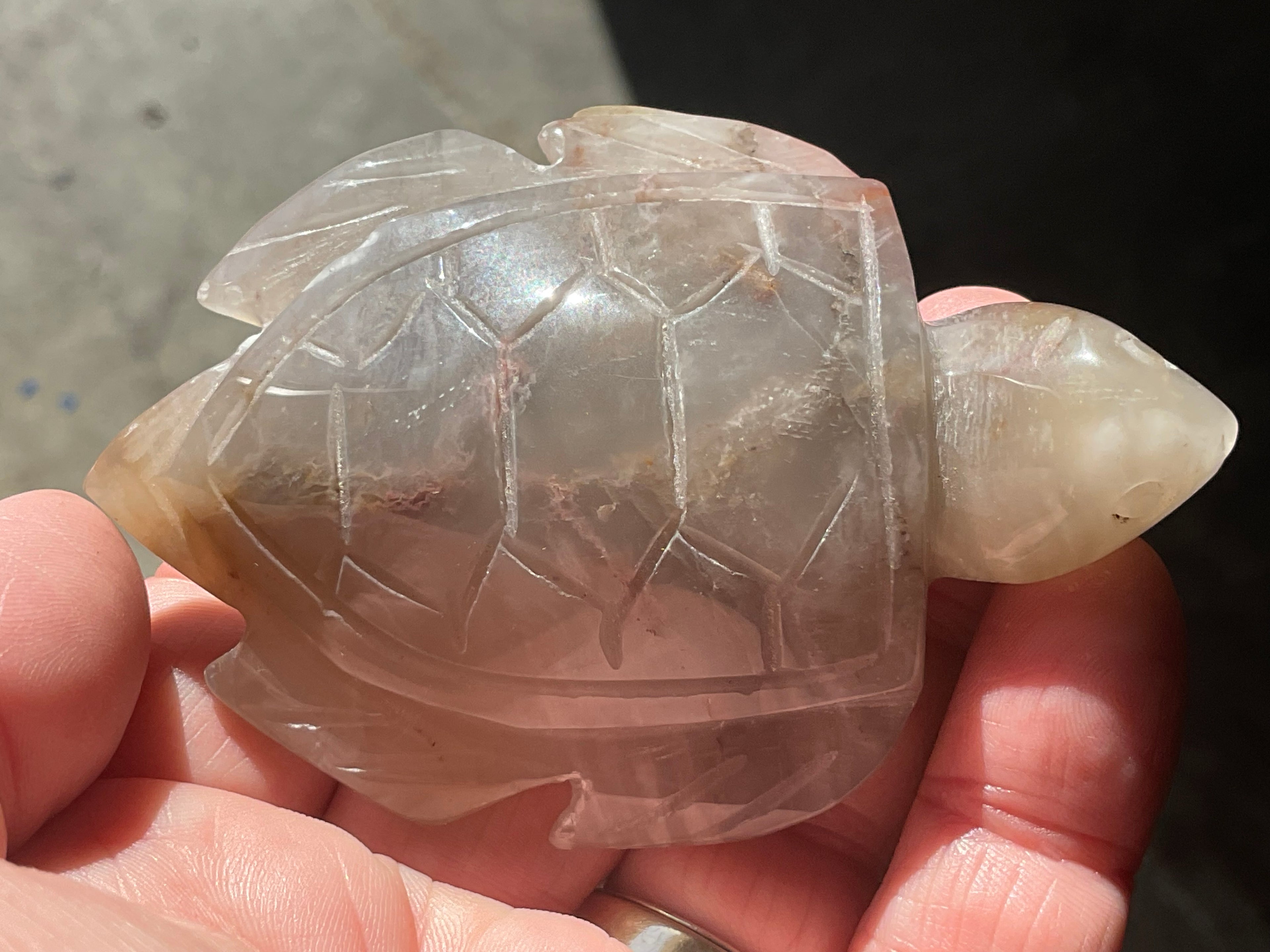 94g Carved Quartz Turtle 2B