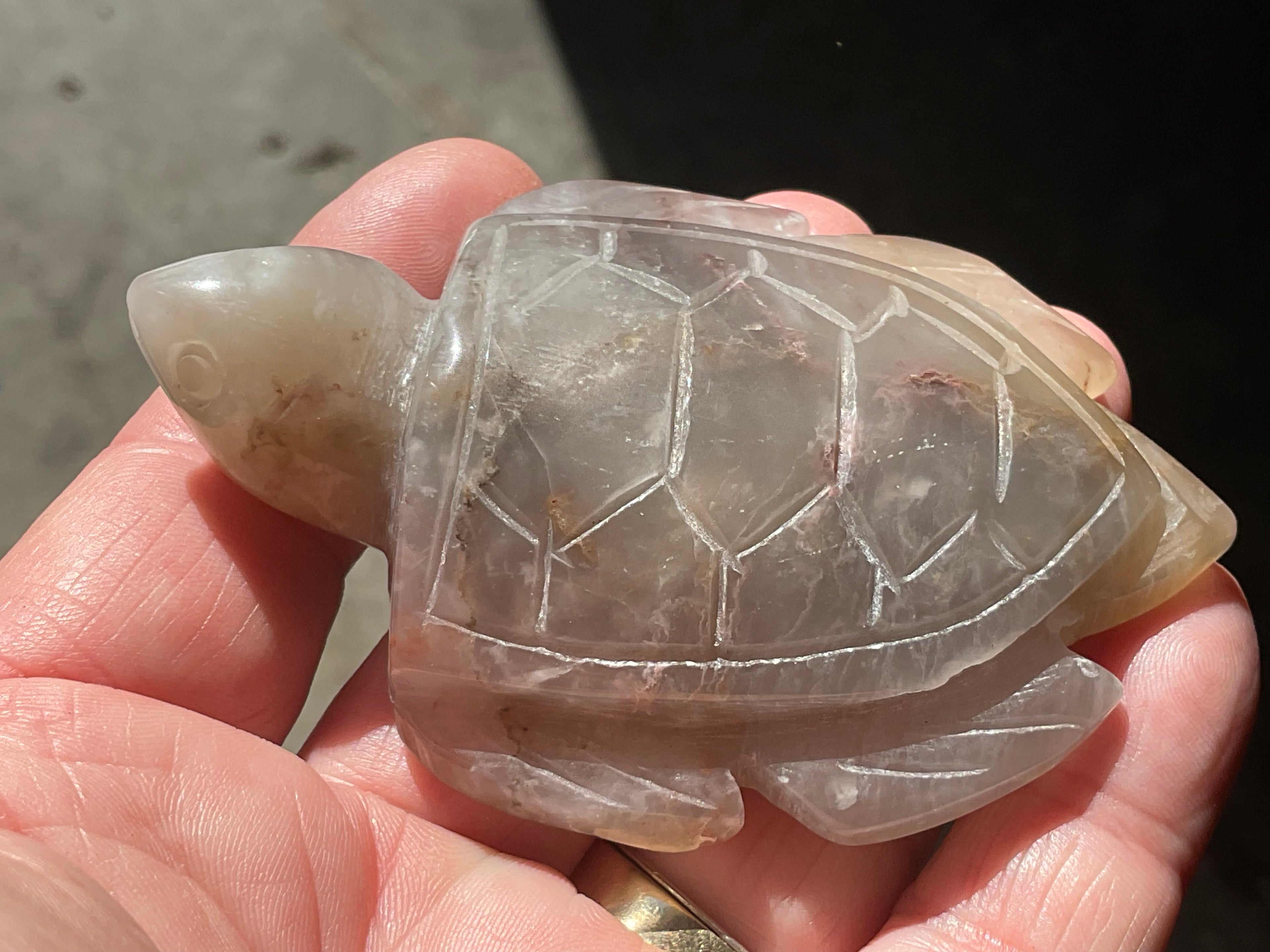 94g Carved Quartz Turtle 2B