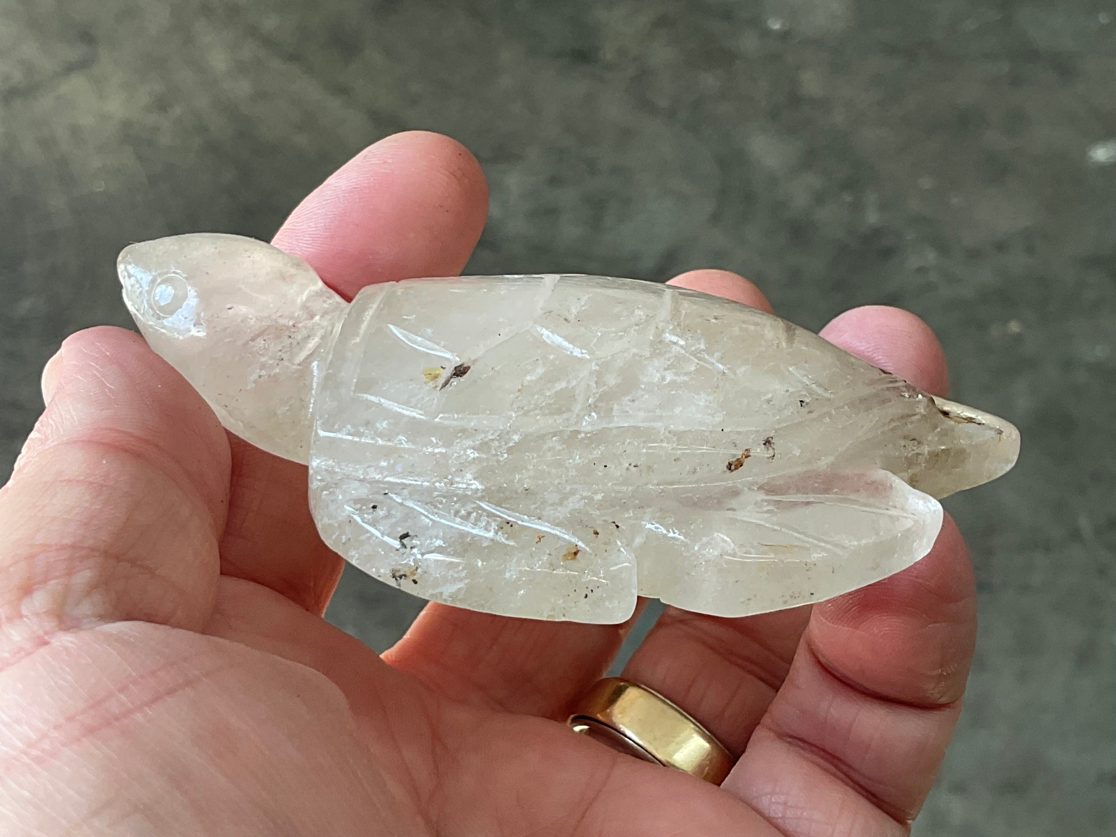 130g Carved Quartz Turtle 3C