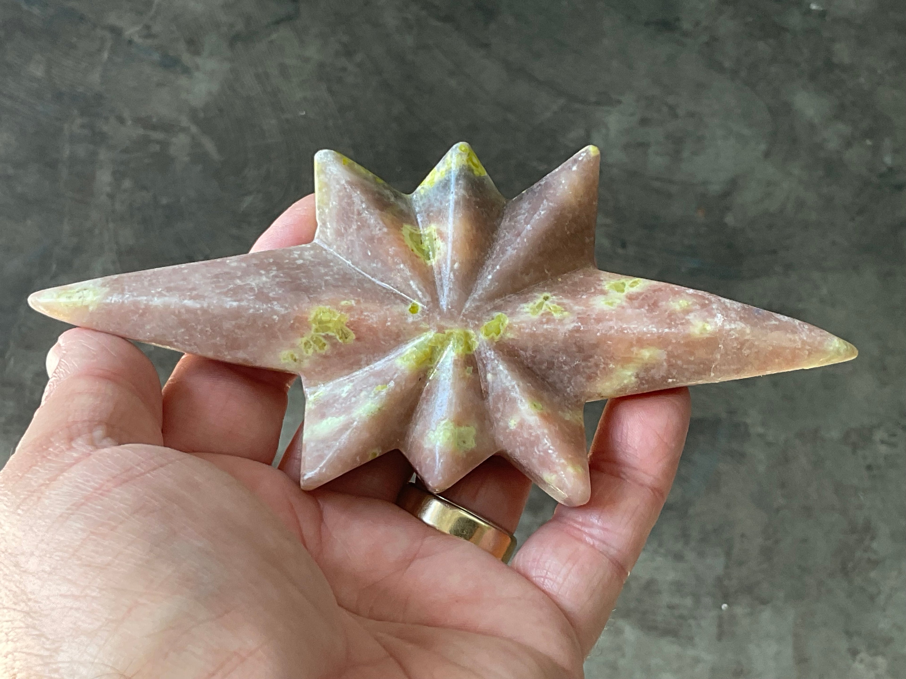 156g Jasper Polaris Carving with Custom Wooden Stand 2