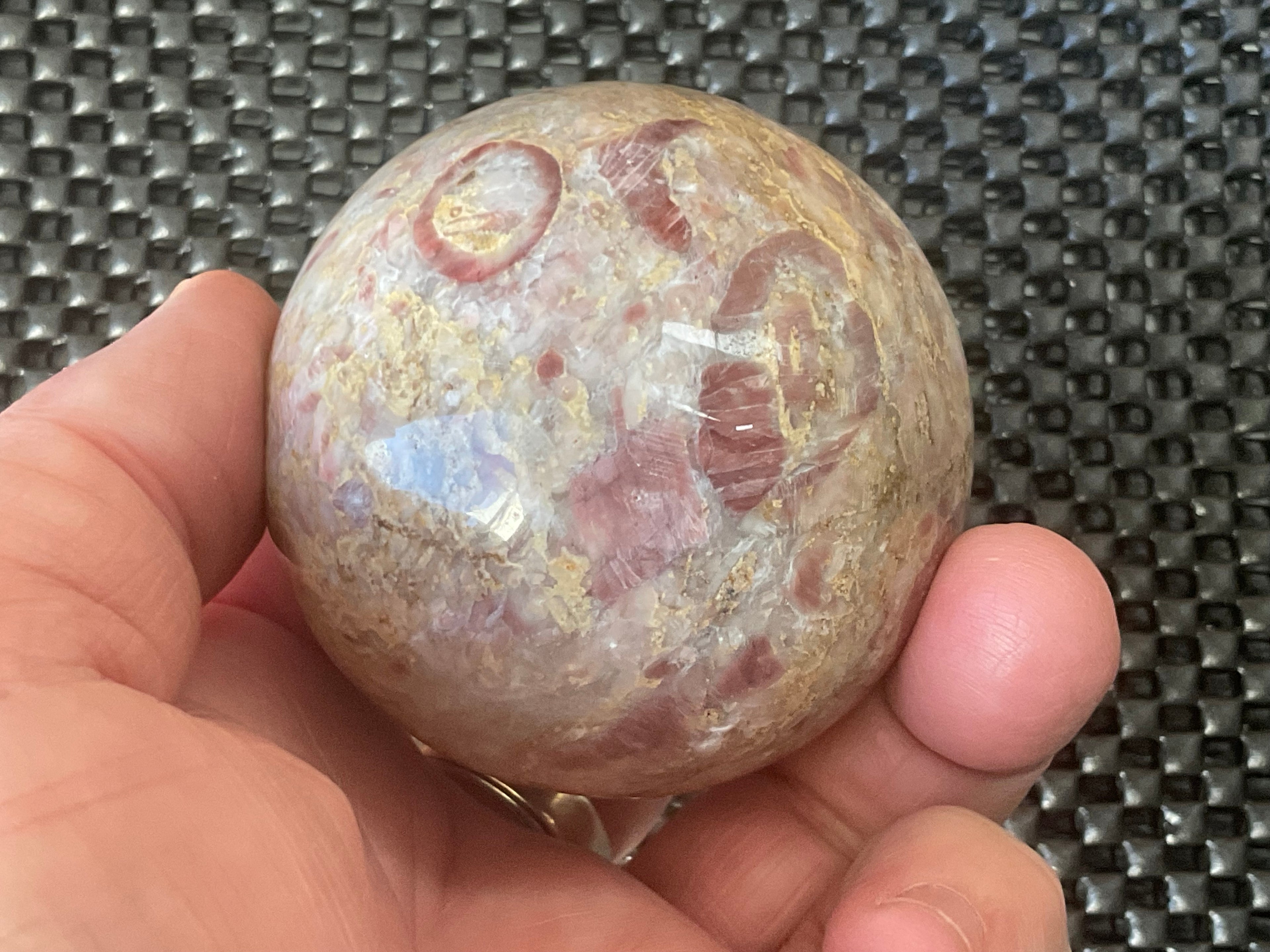 301g Strawberry Jasper Sphere 1B