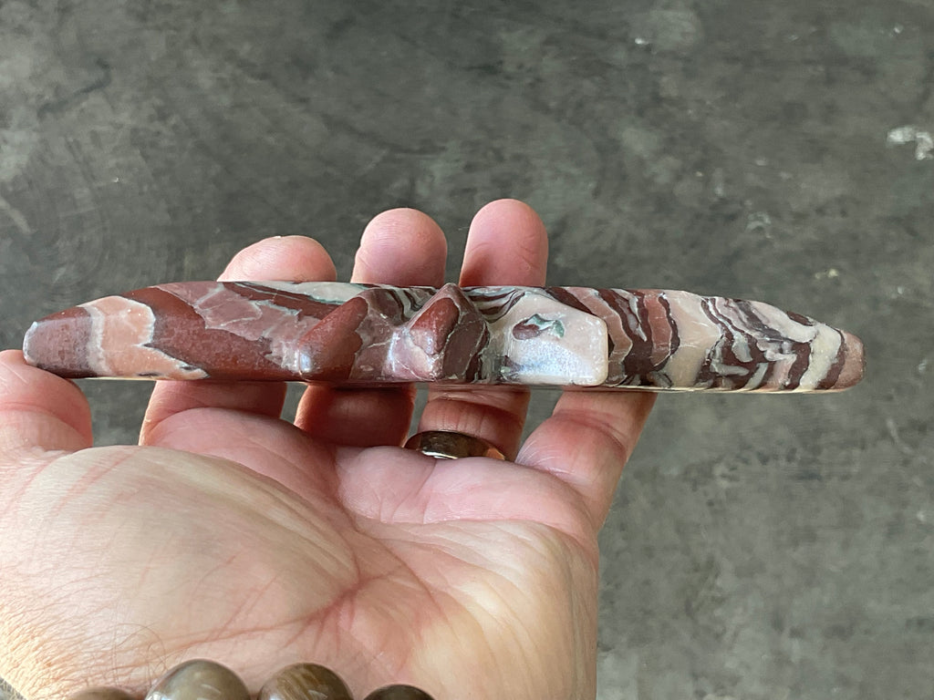 176g Striped Jasper Polaris Carving with Custom Wooden Stand 3