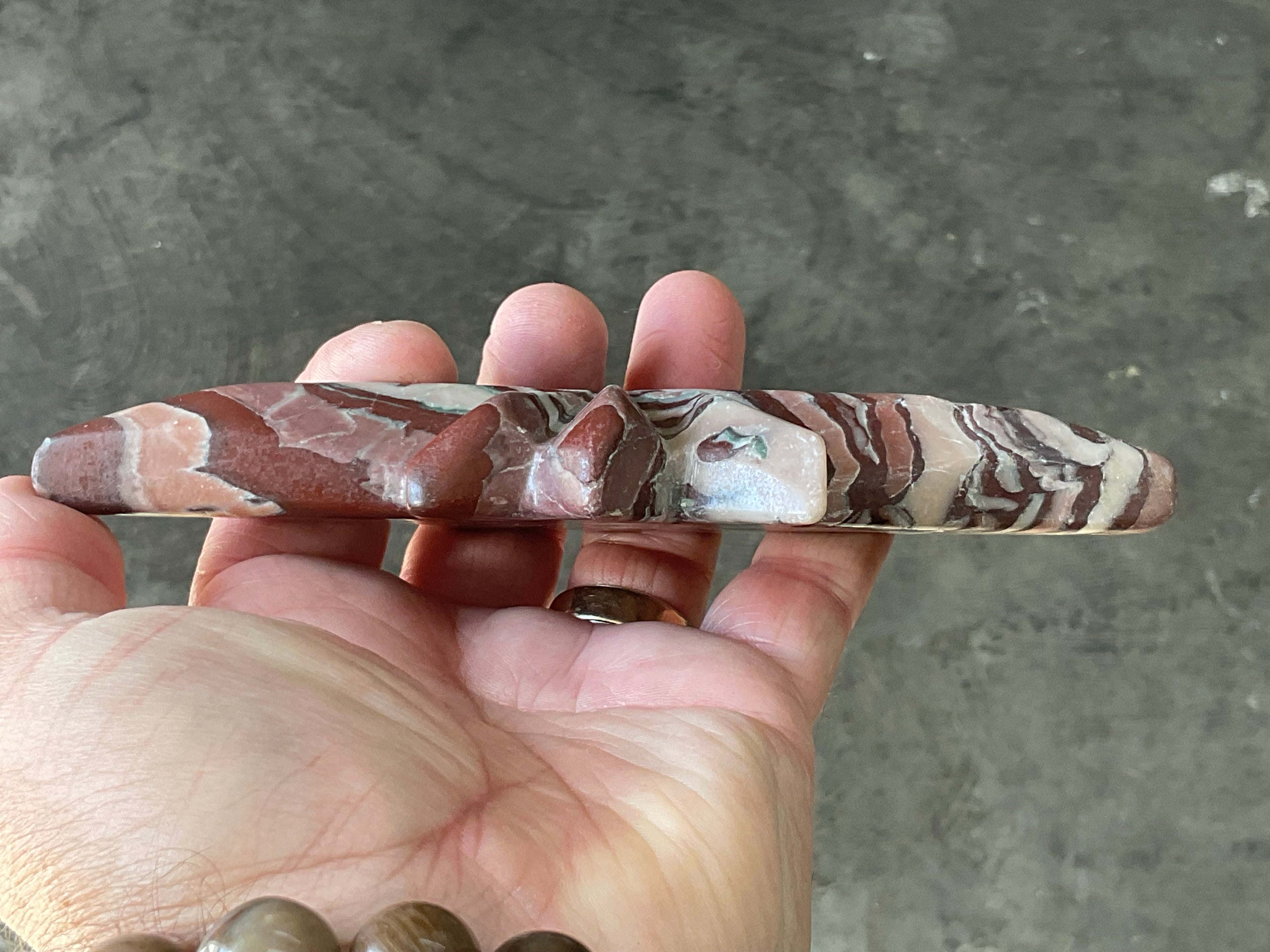 176g Striped Jasper Polaris Carving with Custom Wooden Stand 3