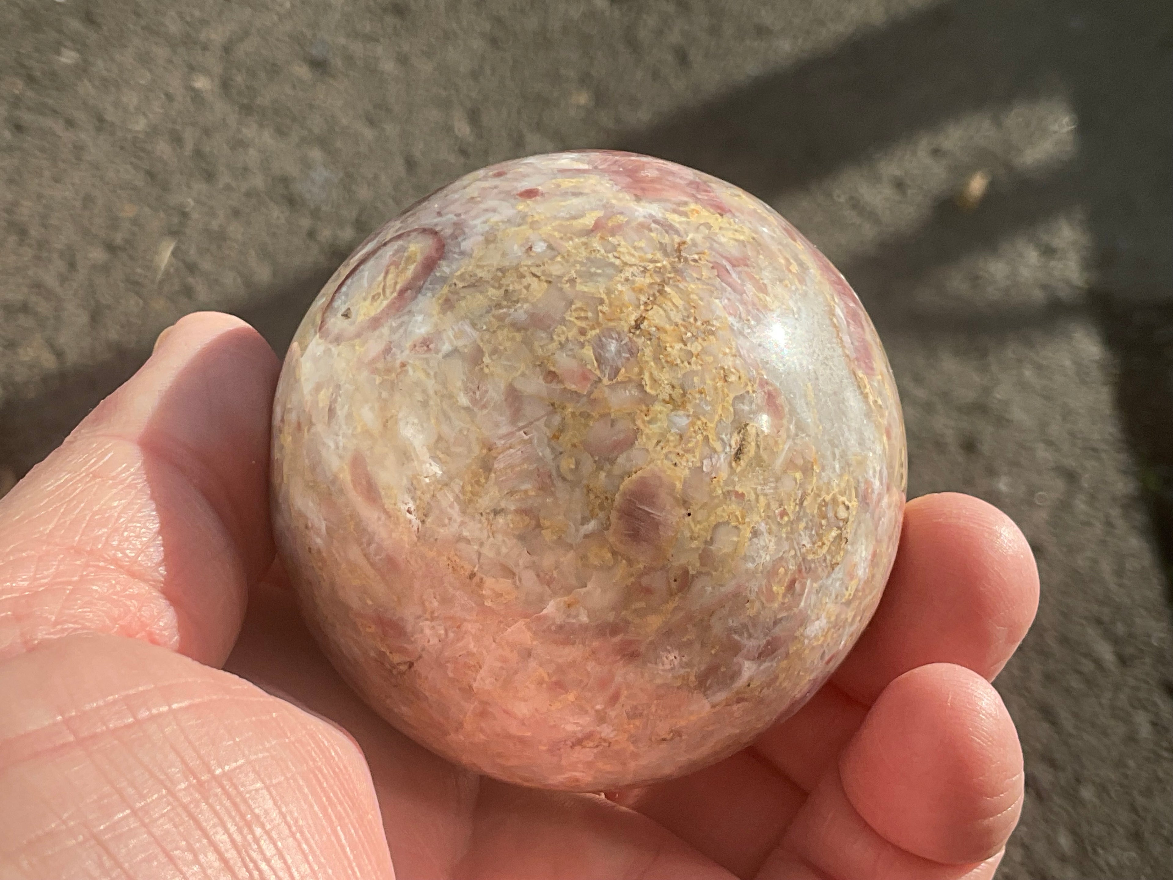 301g Strawberry Jasper Sphere 1B