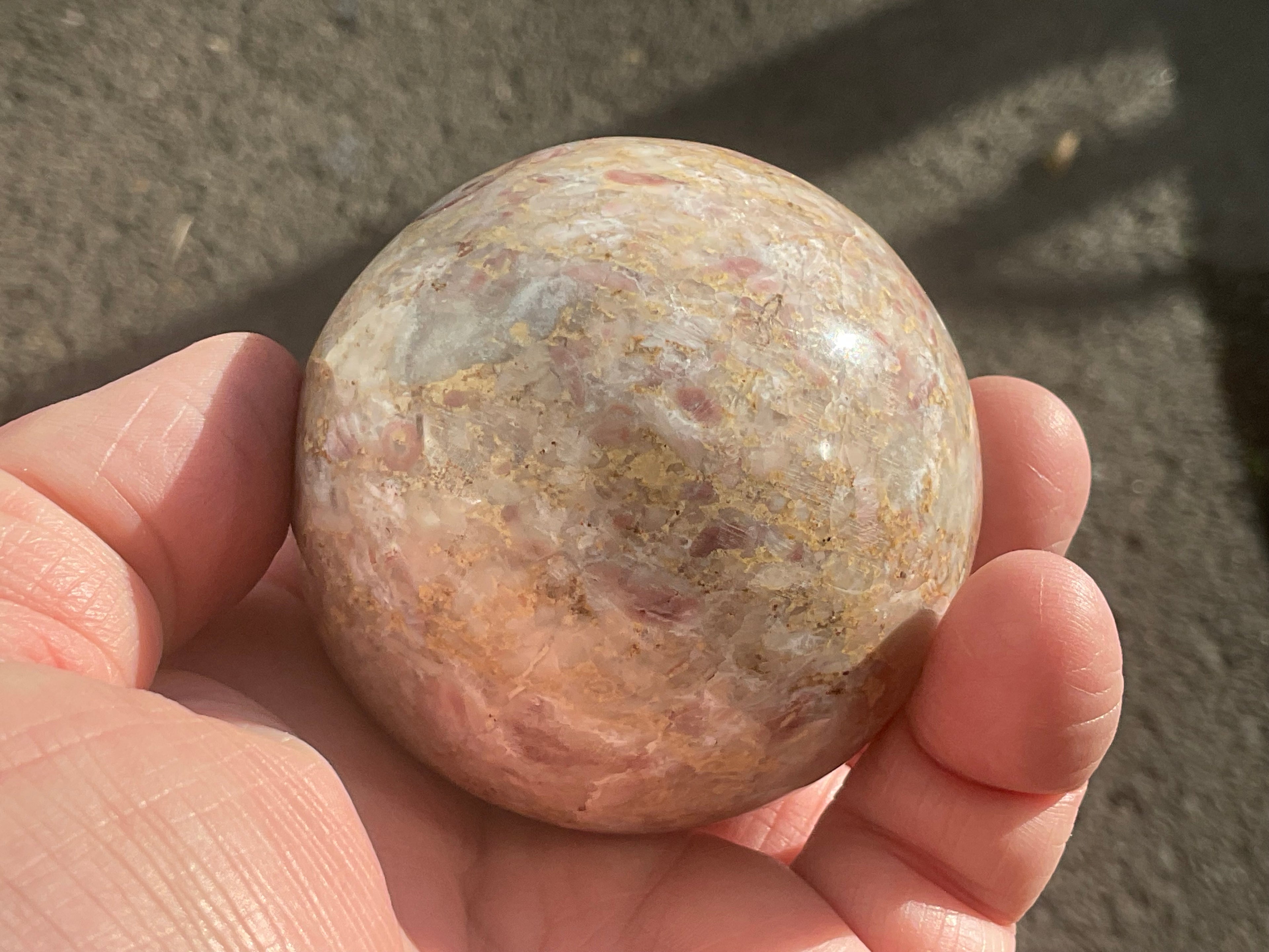 301g Strawberry Jasper Sphere 1B