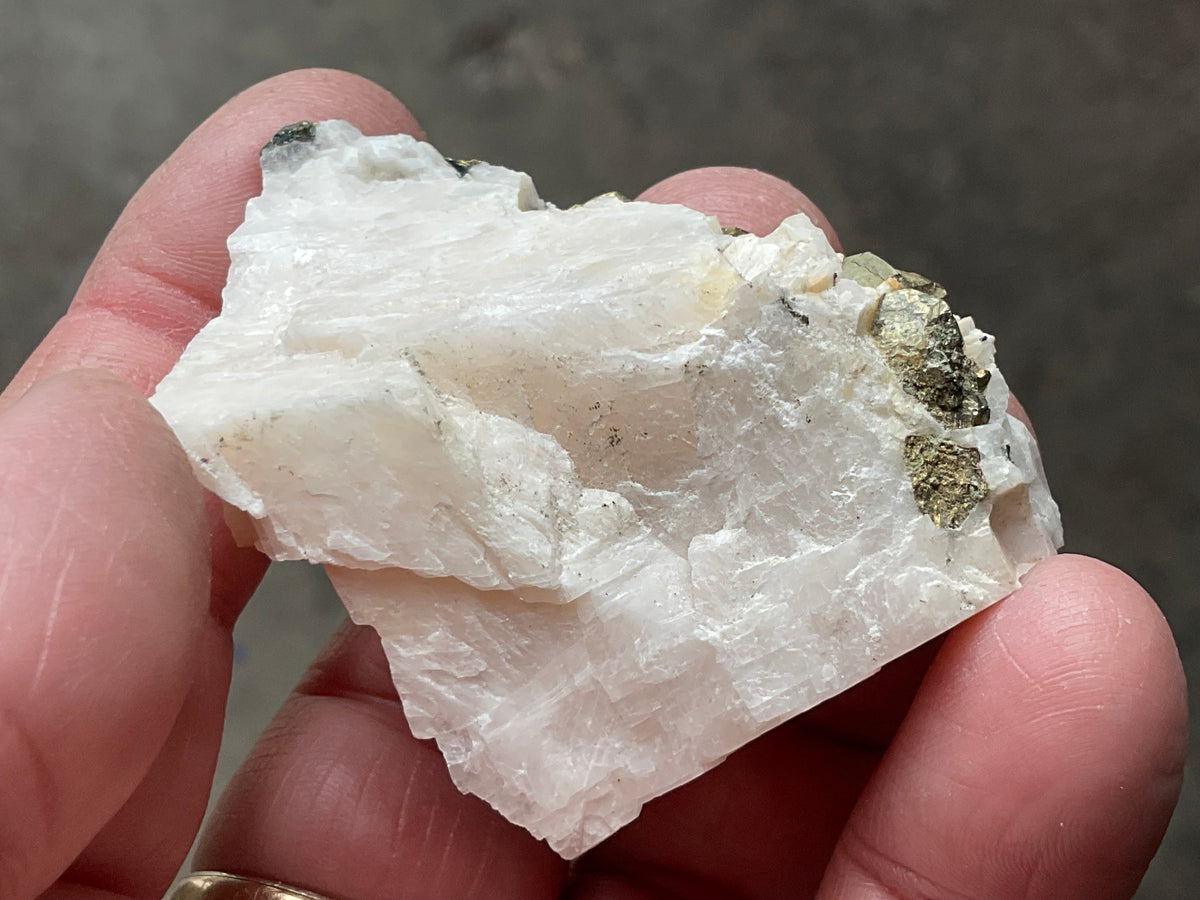 42g Bornite and Copper Minerals on Calcite Specimen D