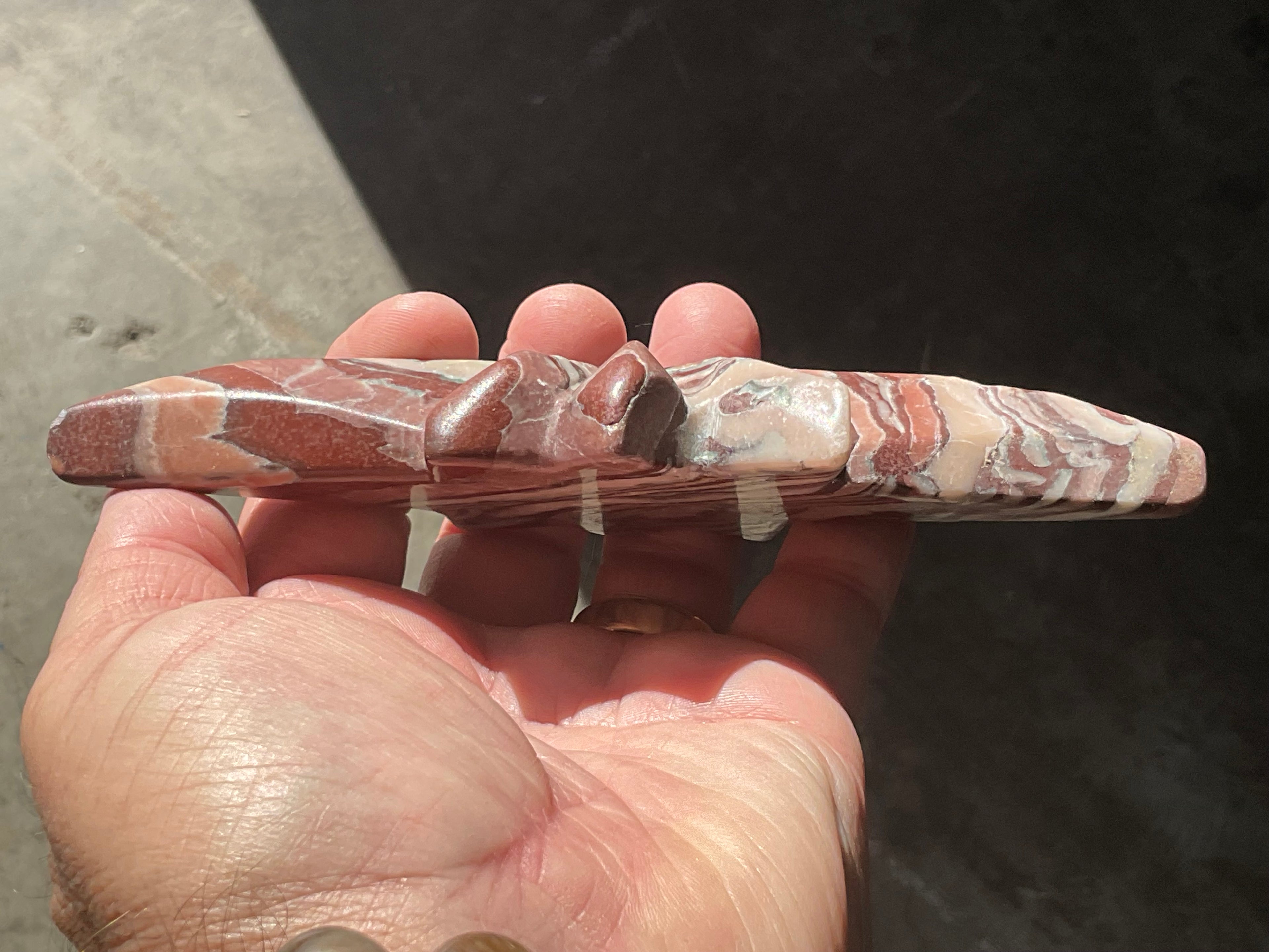 176g Striped Jasper Polaris Carving with Custom Wooden Stand 3