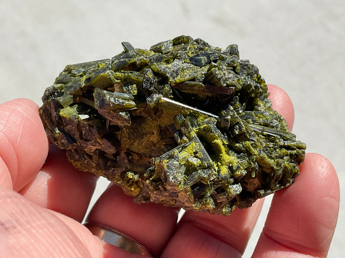 114g Dark Epidote Cluster 5B