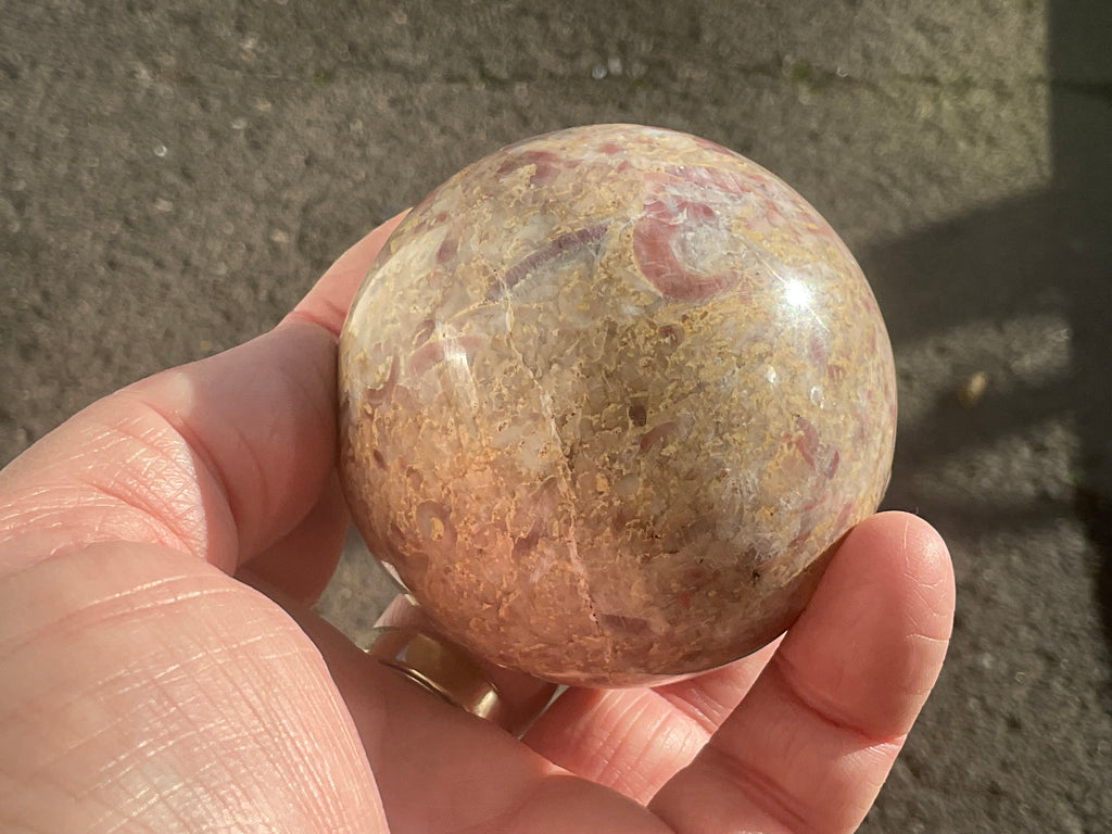 375g Strawberry Jasper Sphere 2B