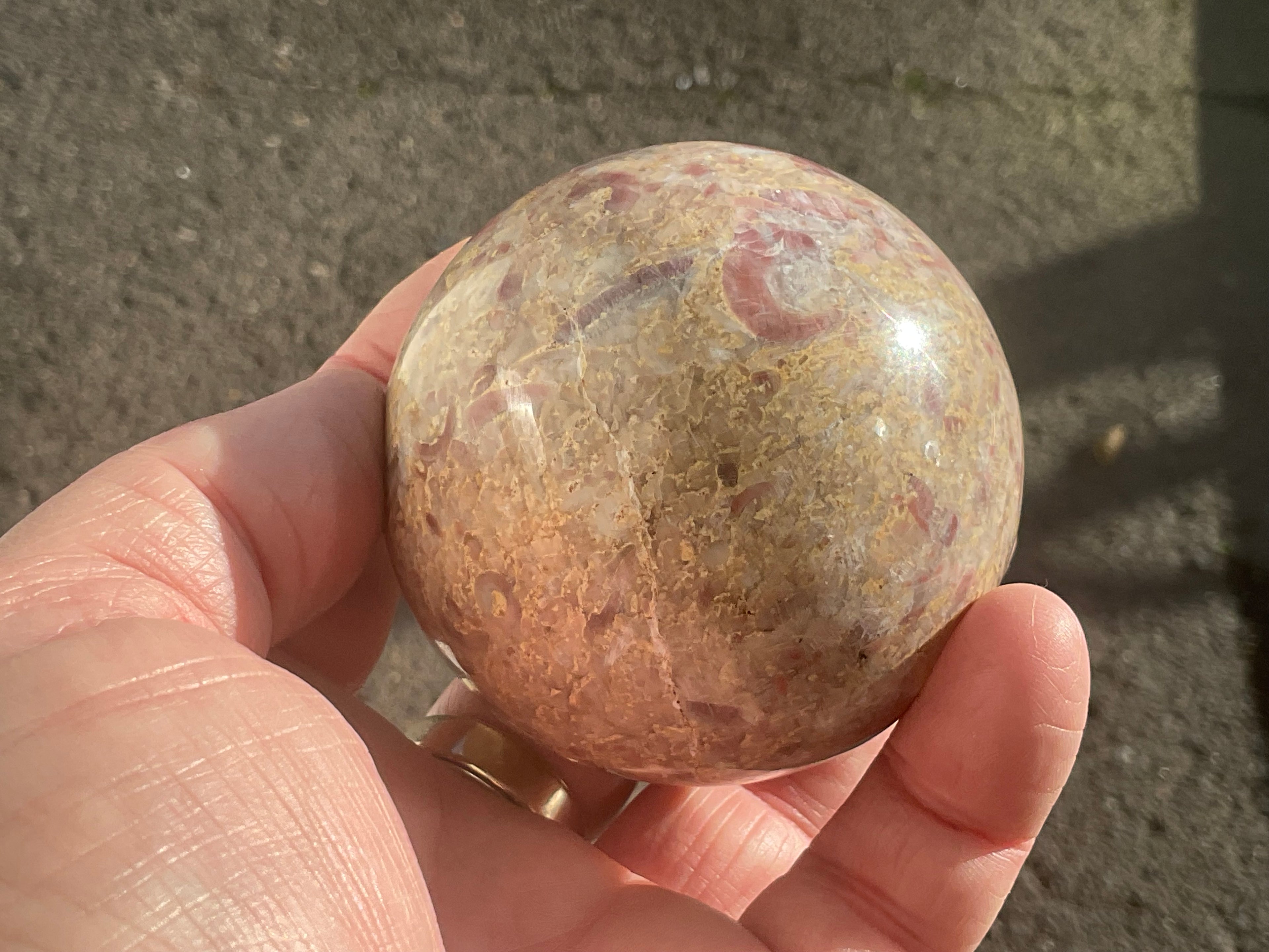 375g Strawberry Jasper Sphere 2B