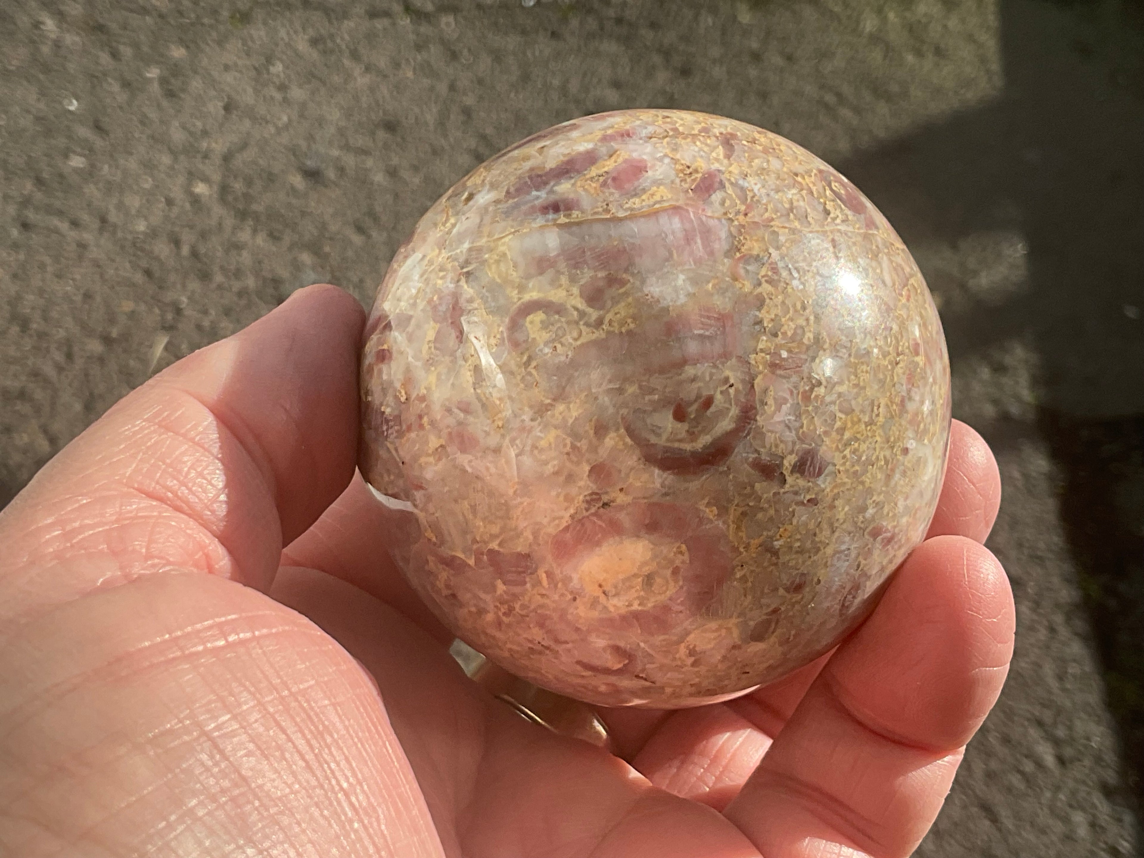 375g Strawberry Jasper Sphere 2B